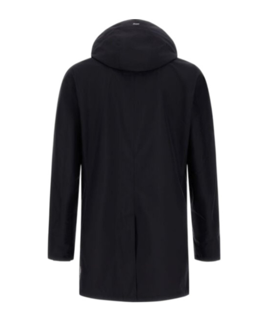 Herno Lightweight Hooded Raffia Jacket For Men In Black