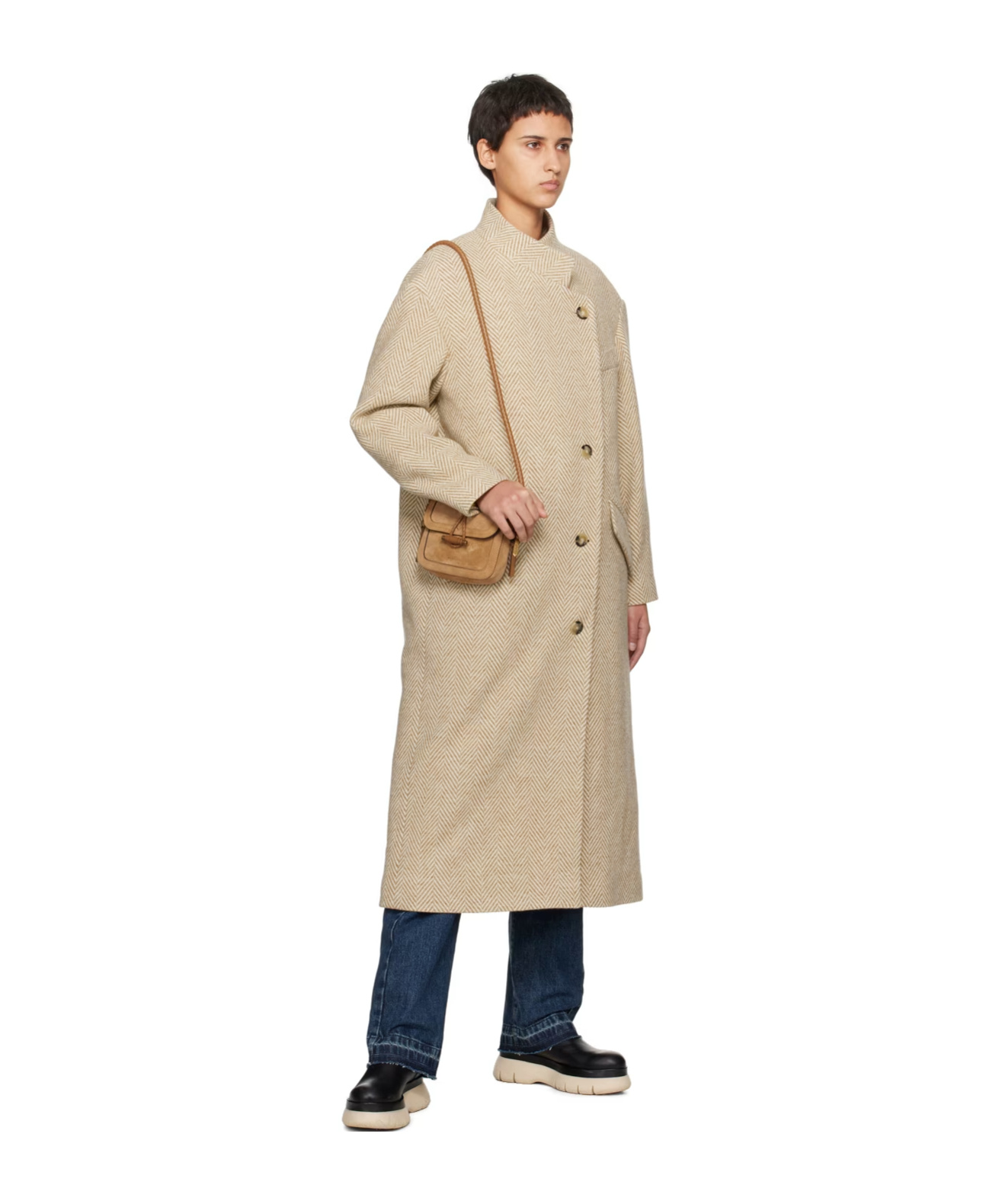 Isabel Marant Étoile Sabine Button Coat In Nude