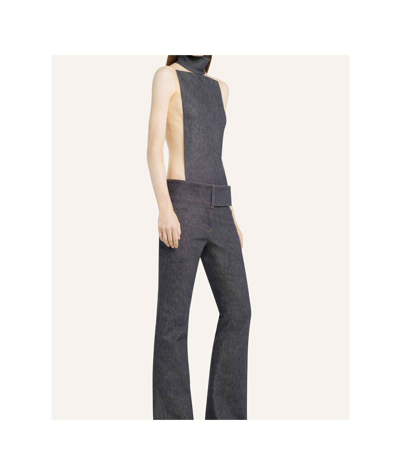 Shop Courrèges Sleeveless Stand Collar Bodysuit