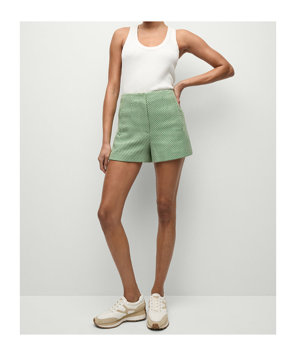 Veronica Beard Jazmin High Waist Shorts In Green