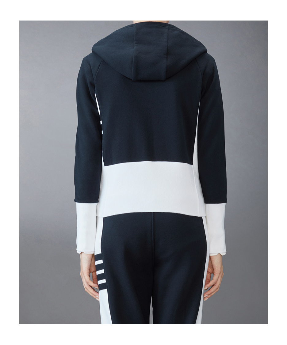 Thom Browne 4-bar Cotton Hoodie In Black