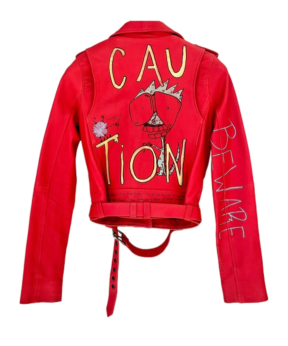 Chrome Hearts Long-sleeved Leather Jacket In Red