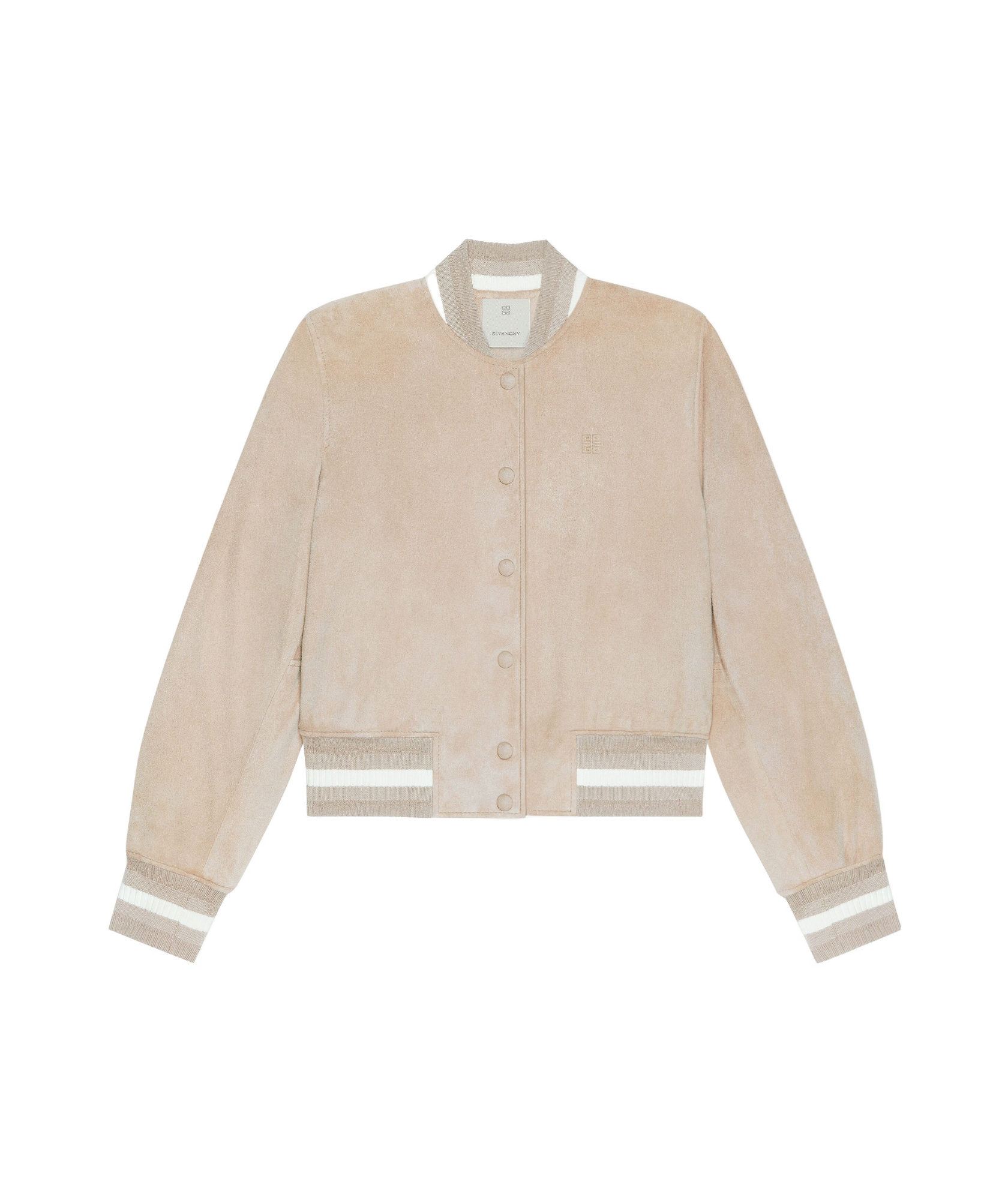 Givenchy Varsity Jacket In Suede In Nude