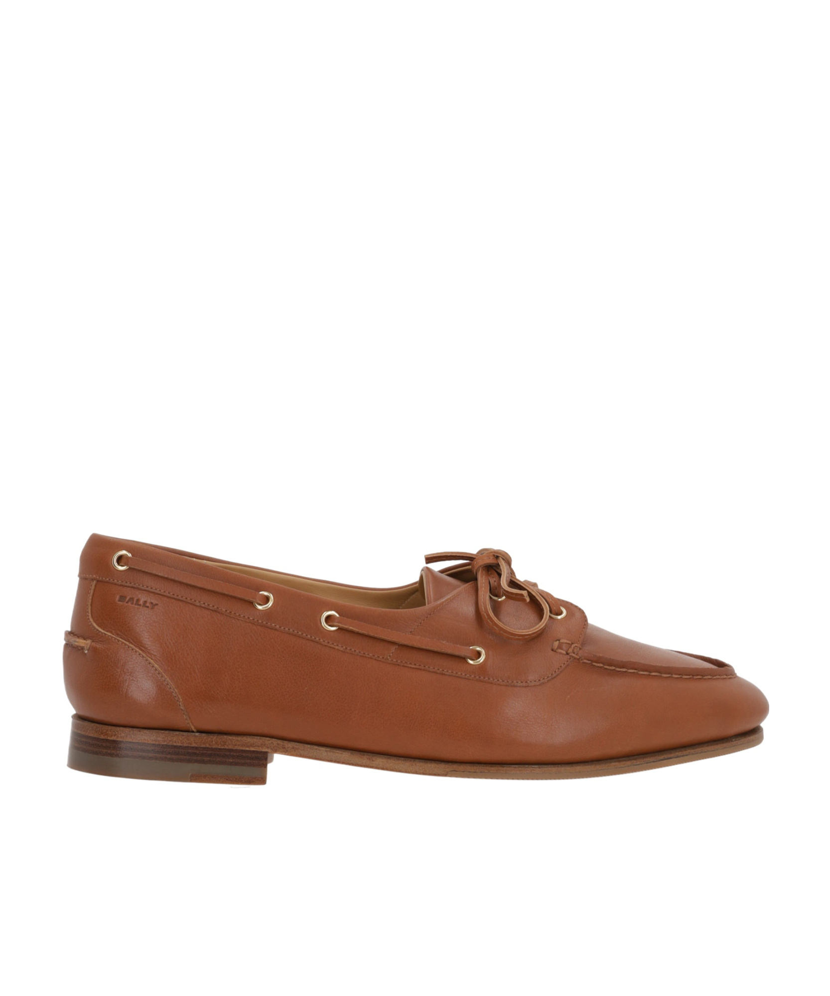 Shop Bally Round Head Loafer Shoes In Brown