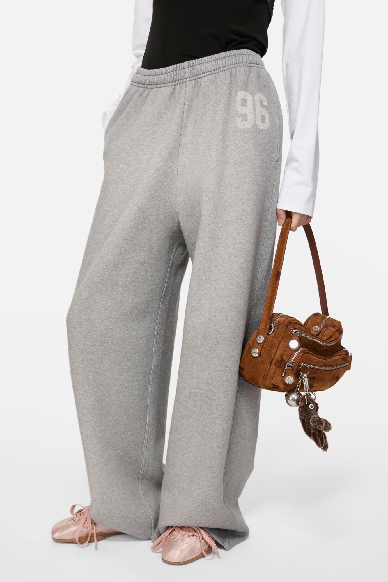 Acne Studios Logo Sweatpants Grey Melange In Gray