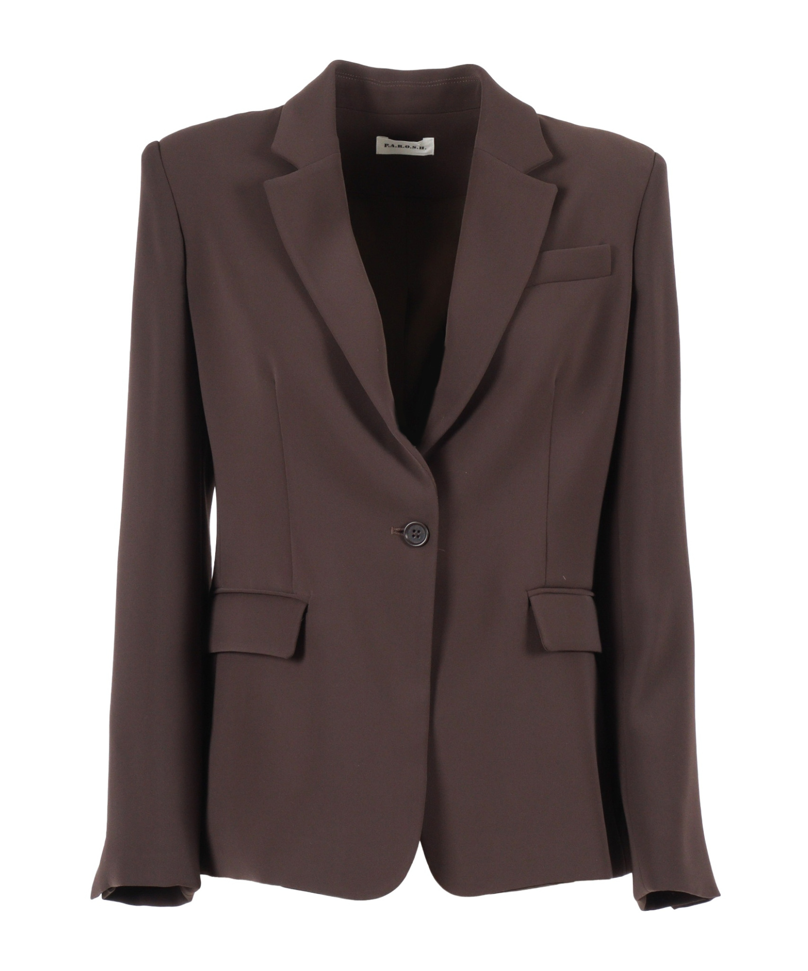 P.a.r.o.s.h Tailored Brown Blazer With Notched Lapels In Brown
