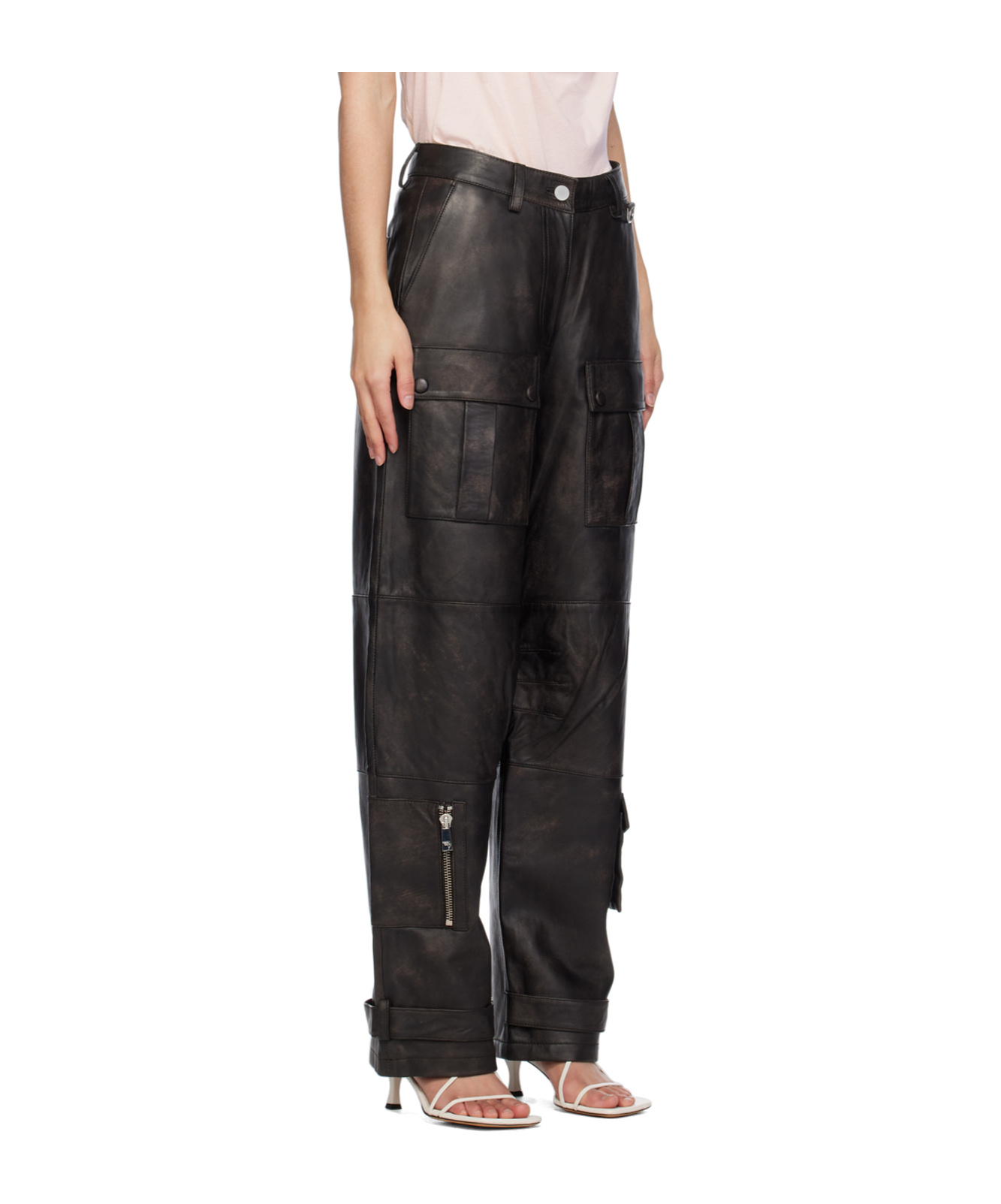 Remain Birger Christensen Grain Work Casual Pants In Black