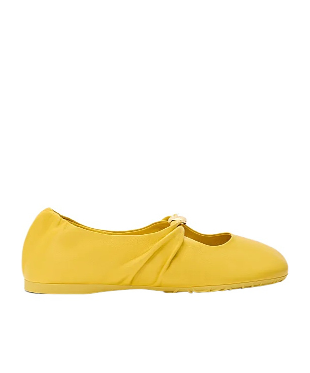 Loewe Pebble Soft Ballerina In Nappa Lambskin In Yellow