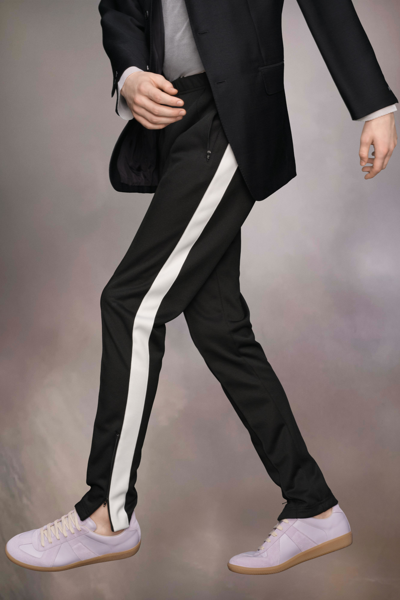 Maison Margiela Leather Replica Sneakers In Purple