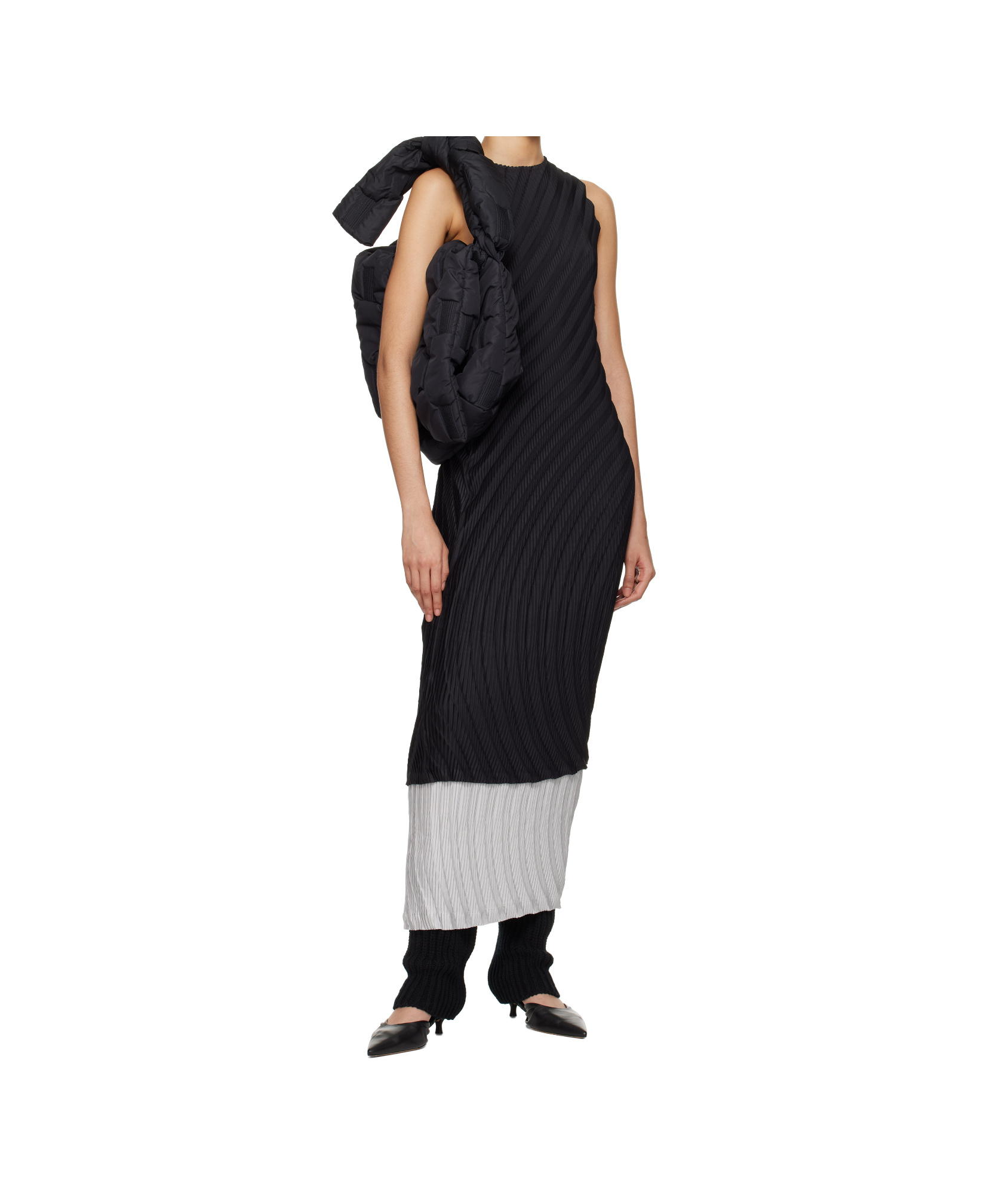 Shop Issey Miyake Sleeveless Dress In Black