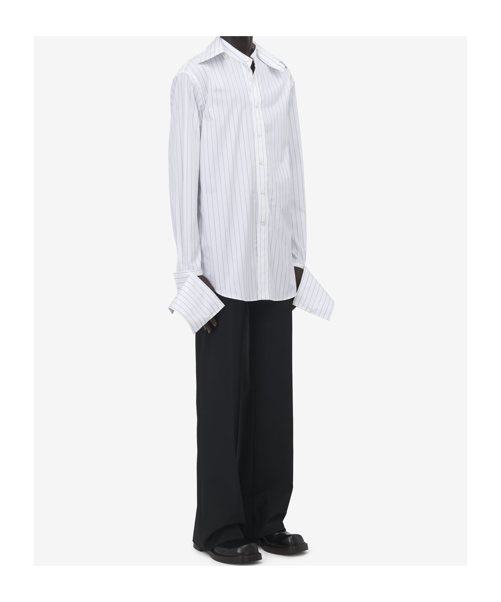 Alexander Mcqueen Wide-striped Shirt In White