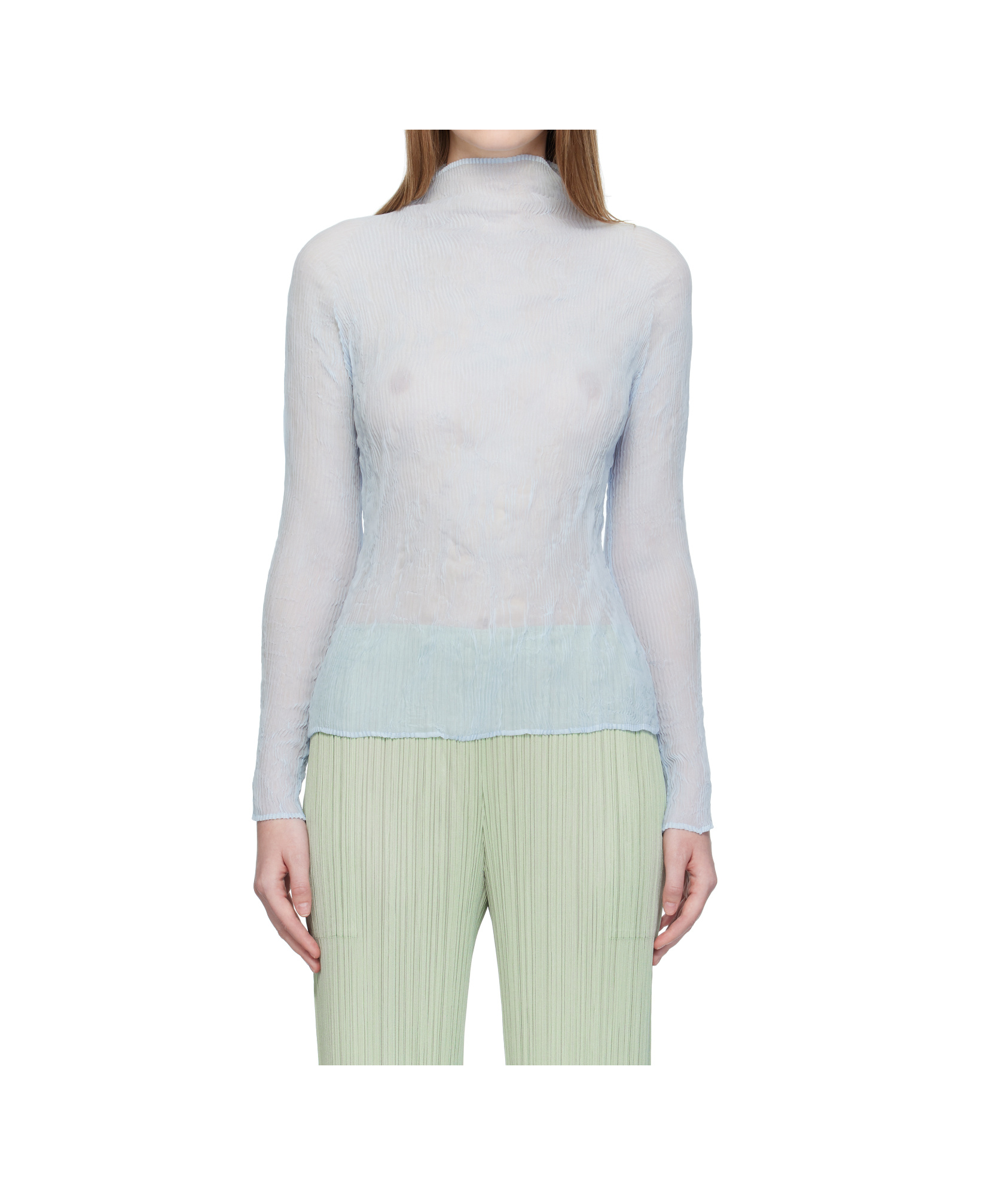 Issey Miyake Chiffon Twist 3 Chiffon Top In Blue