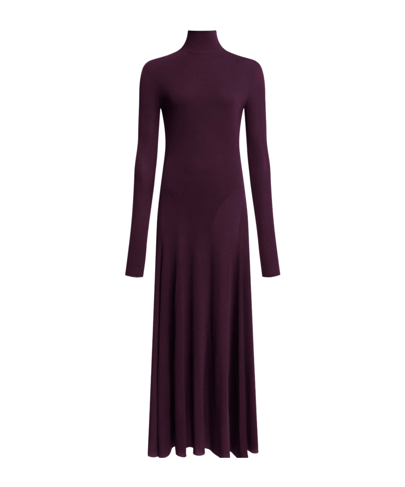 Alaïa Long Sleeve Dress In Burgundy