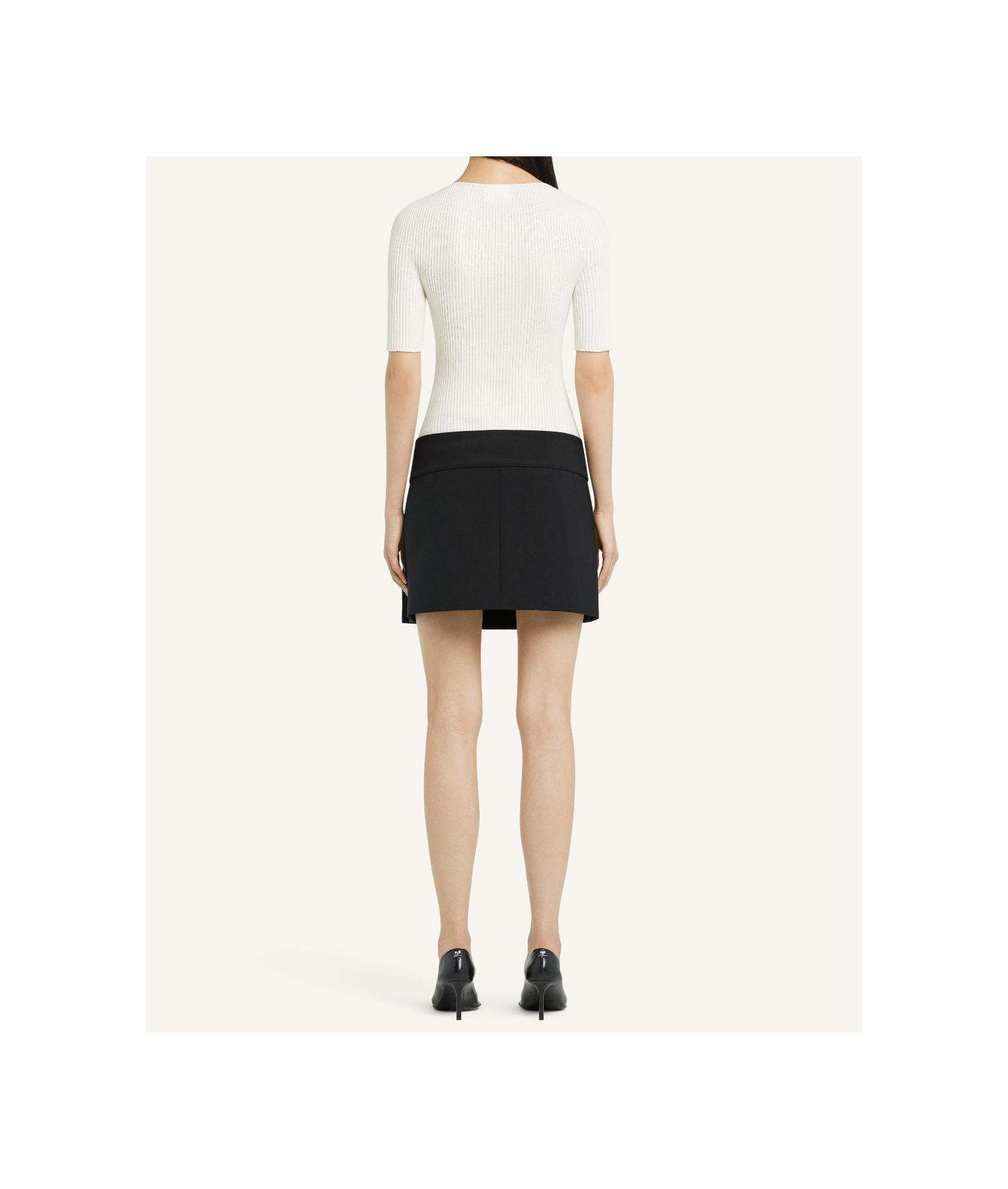Courrèges Ribbed-knit Top In White