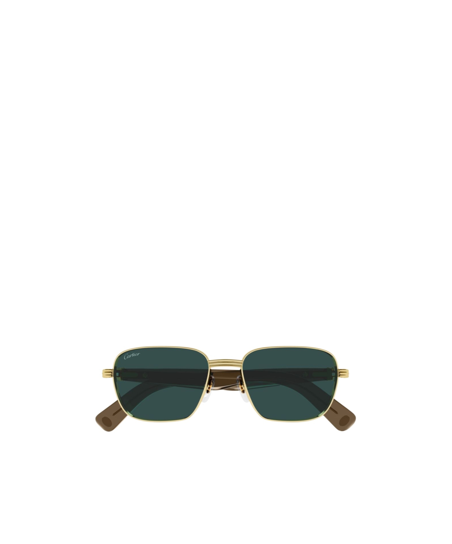 Cartier Rectangle-frame Sunglasses In Gold