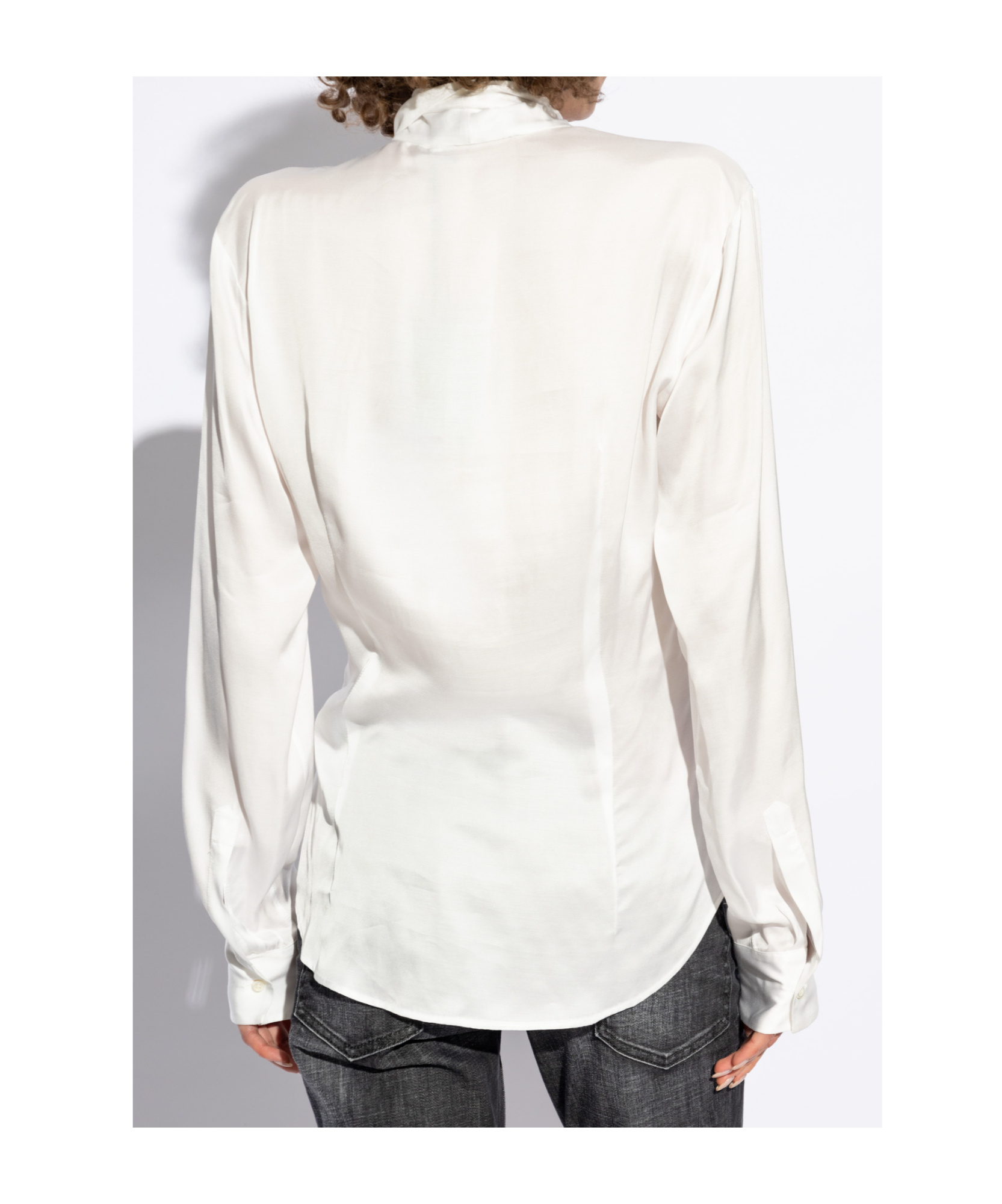 Dsquared2 White Tailored Shirt With Bow Tie Detail In White