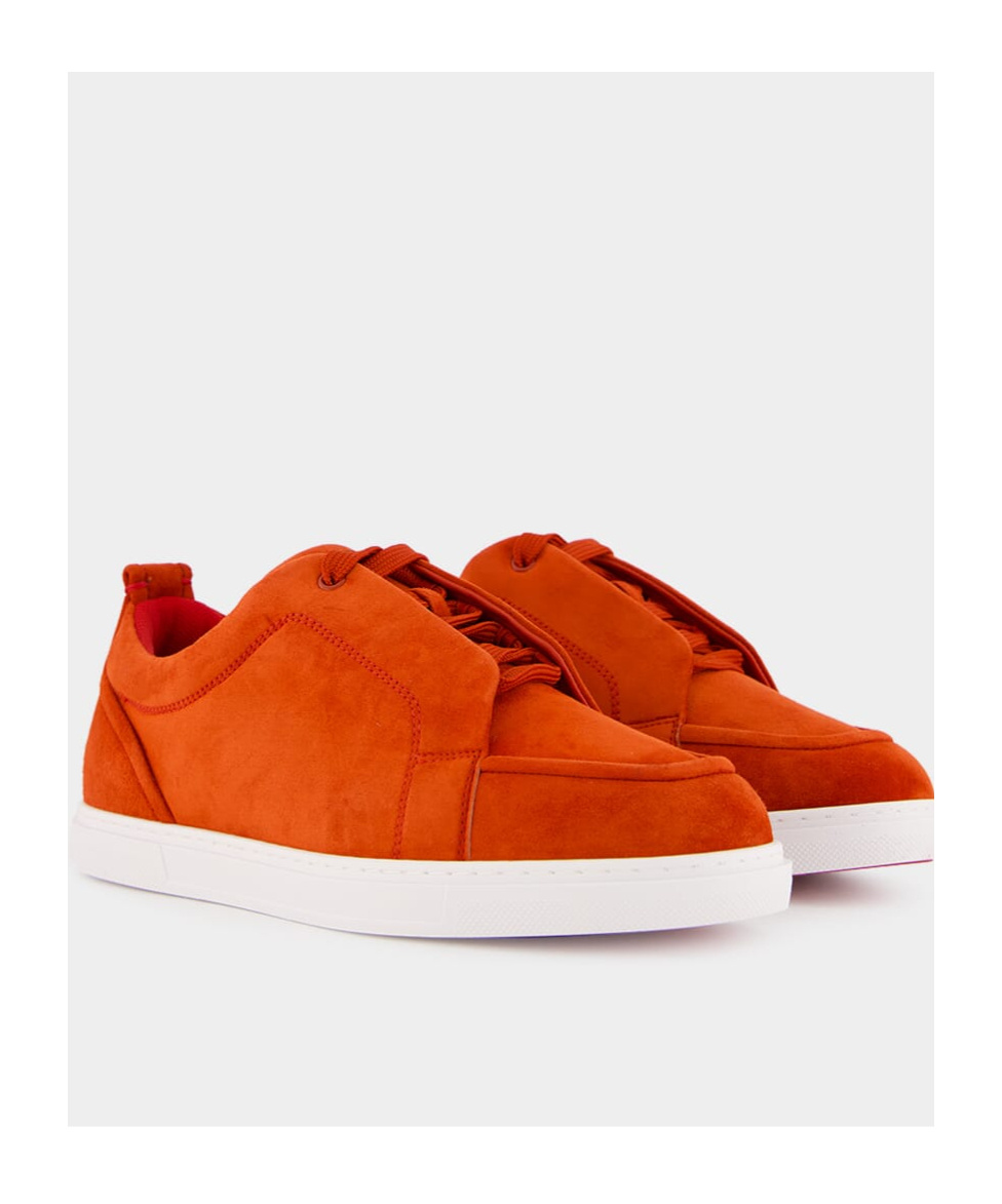Christian Louboutin Lace-up Low-top Sneakers In Red
