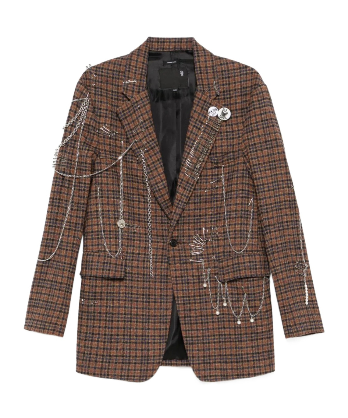 R13 Long-sleeved Suit Coat In Brown