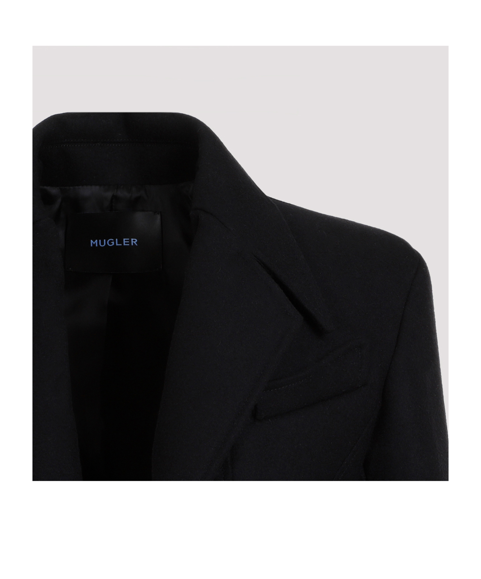 Shop Mugler Single-breasted Wool Coat In Black