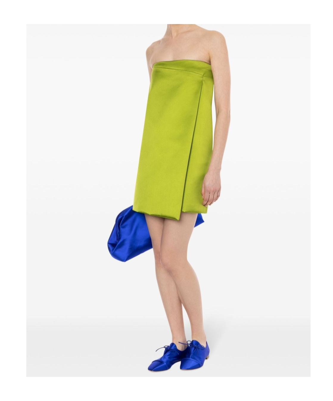 Philosophy Di Lorenzo Serafini Viscose Duchesse Satin Midi Skirt In Green