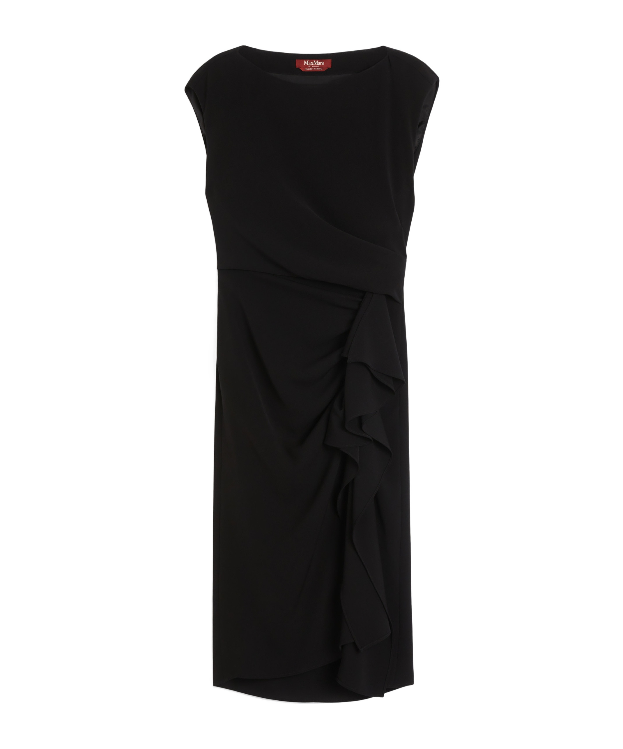 Max Mara Aia Black Lightweight Cady Dress In Black