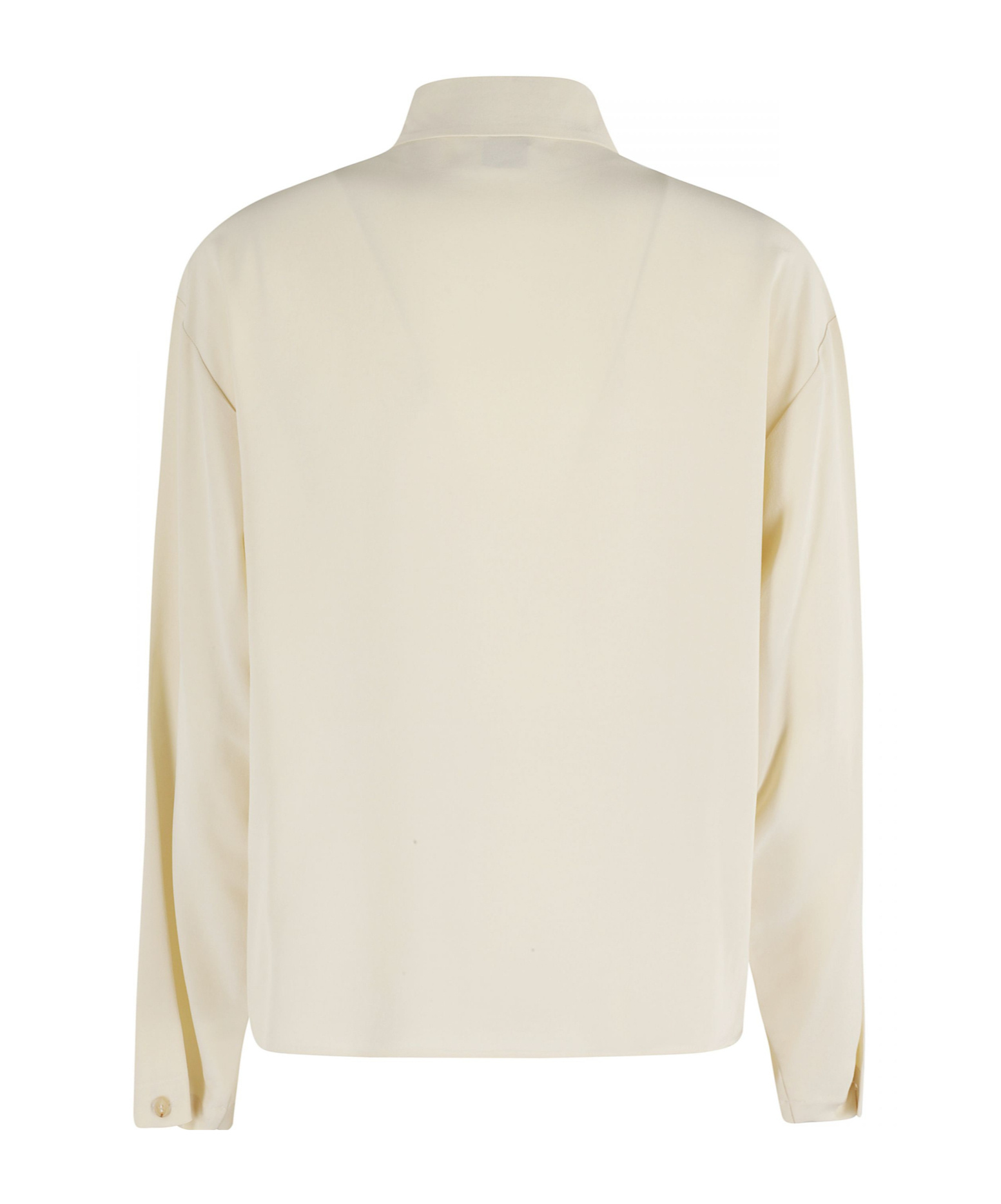 Alysi Butter Silk Shirt With Classic Collar And Boxy Silhouette In White