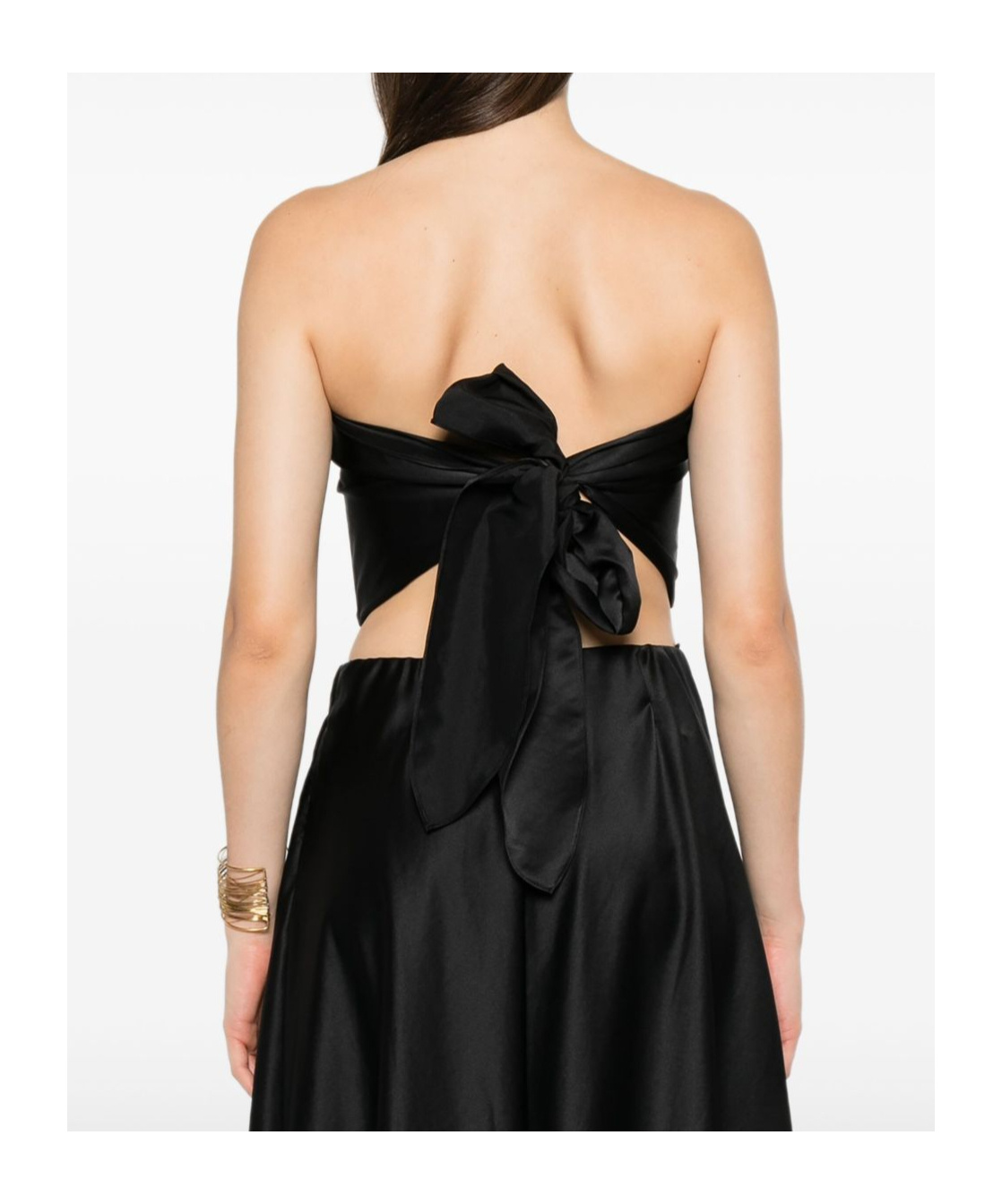 Forte Forte Tie-fastening Bandeau Top In Black