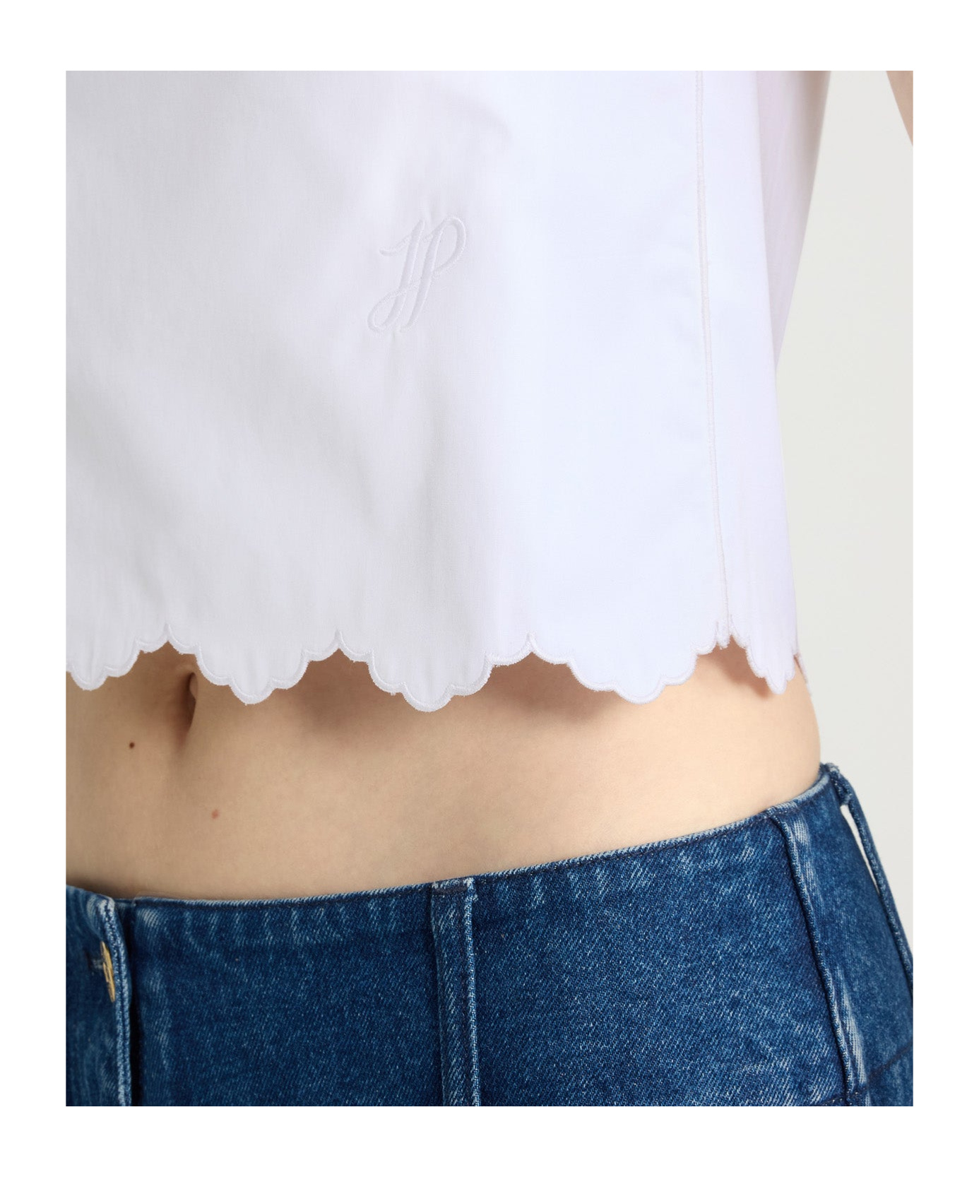 Shop Patou Poplin Crop Top In White