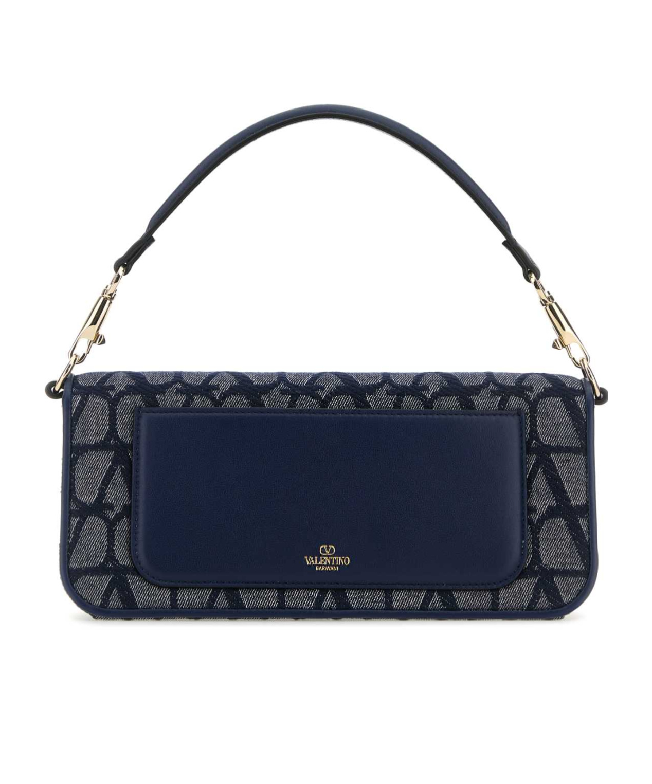 VALENTINO GARAVANI LOCÒ TOILE ICONOGRAPHE DENIM SHOULDER BAG