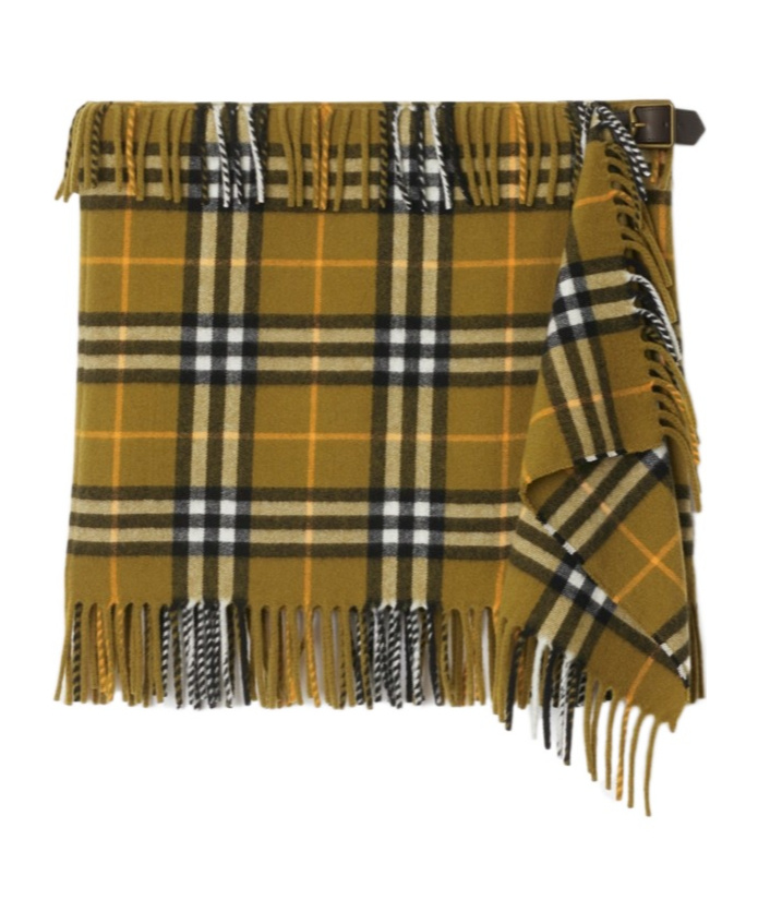 Shop Burberry Decorative Buckle Skirt In Green