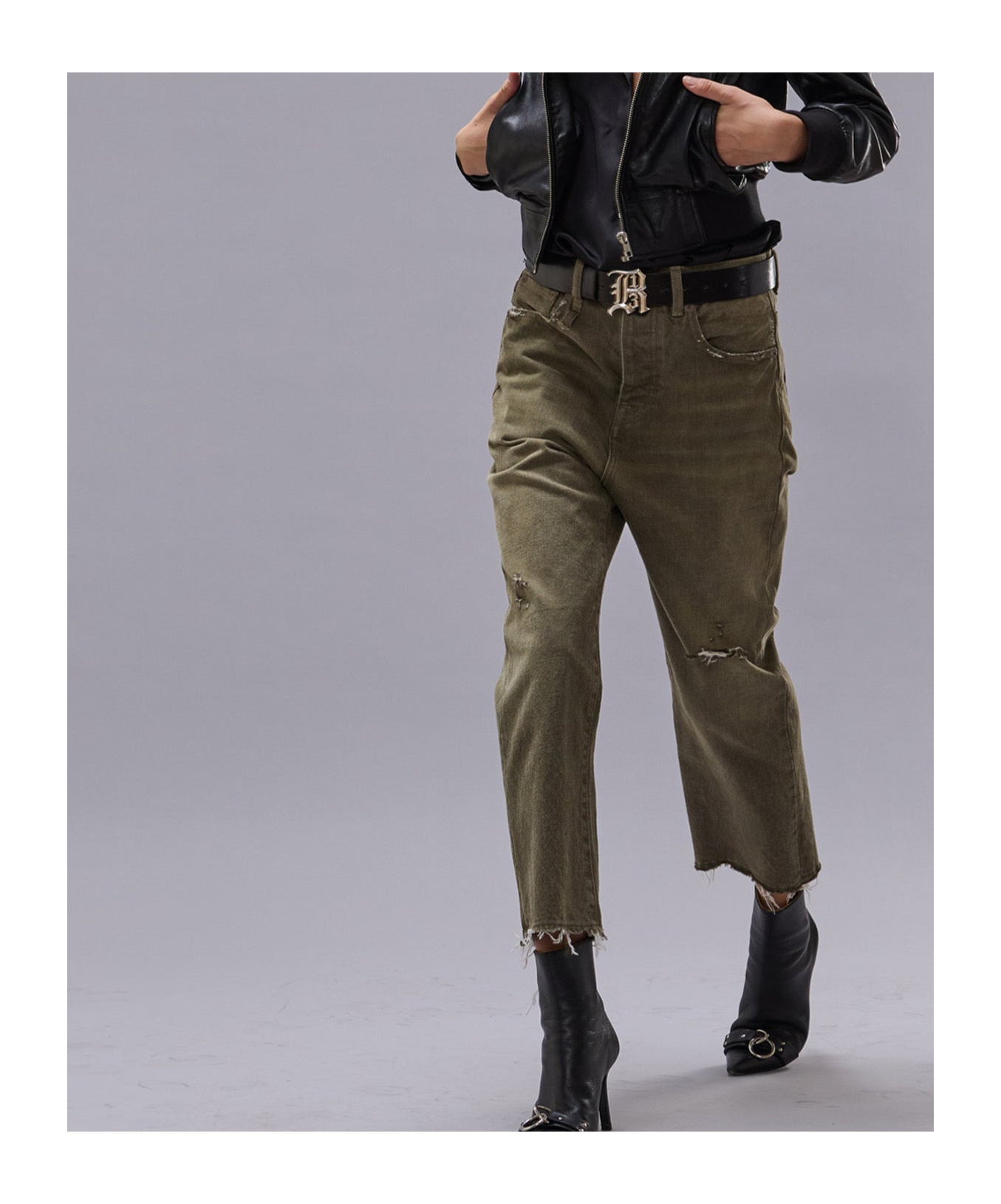 R13 Belt-loop Jeans In Green