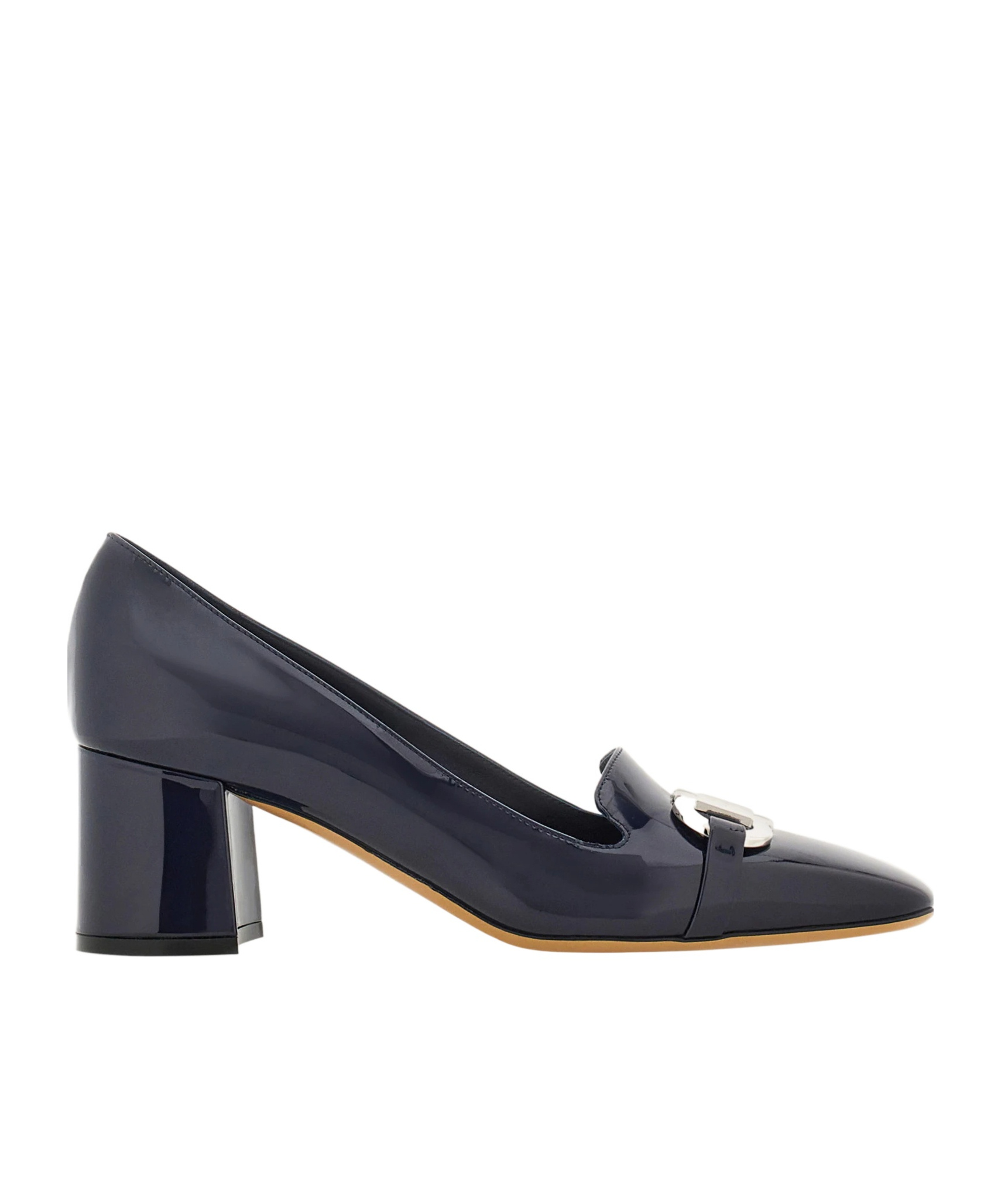 Ferragamo Pump With Gancini Ornament In Blue