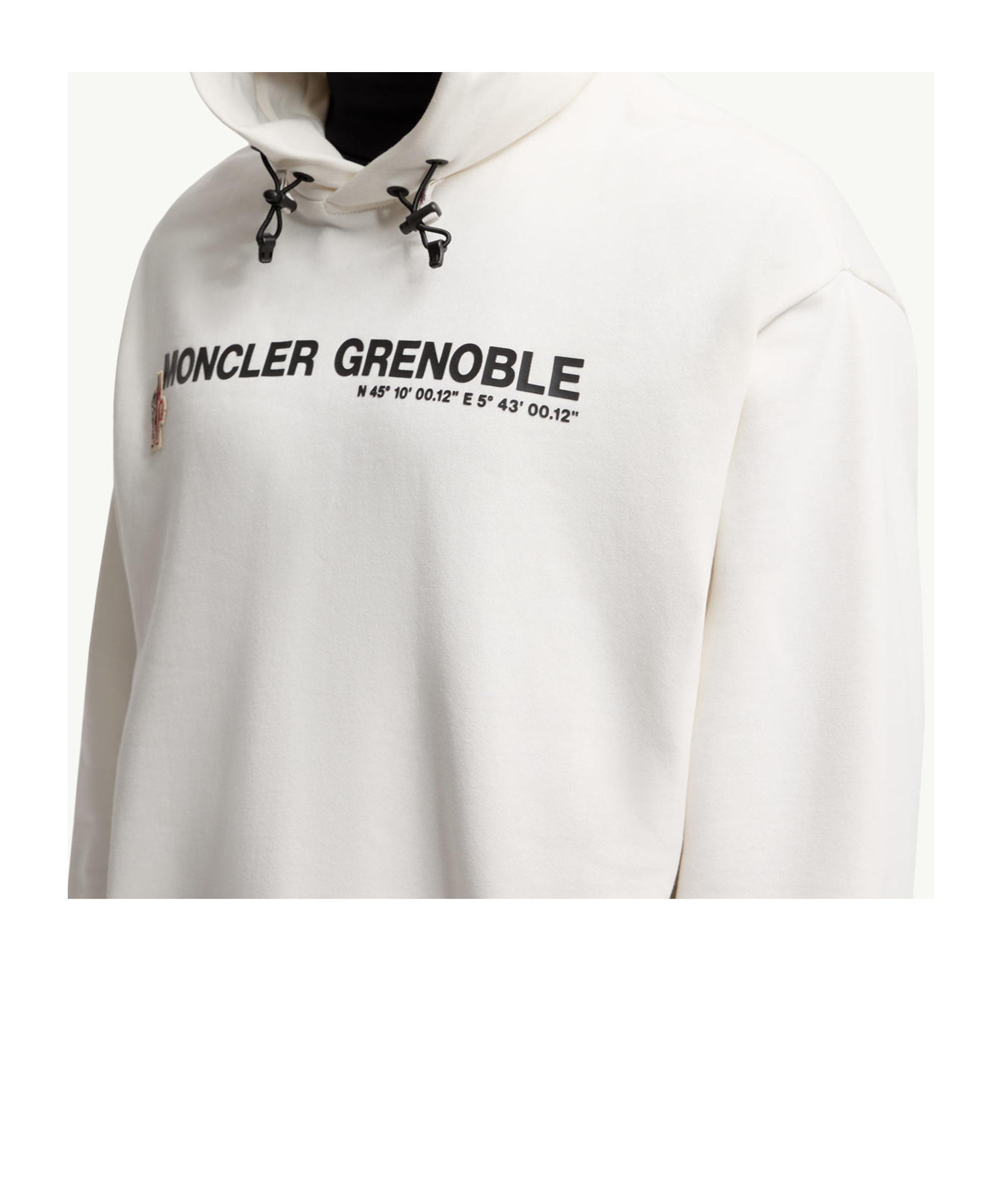Moncler Grenoble Logoed Cotton Hooded Sweatshirt In White