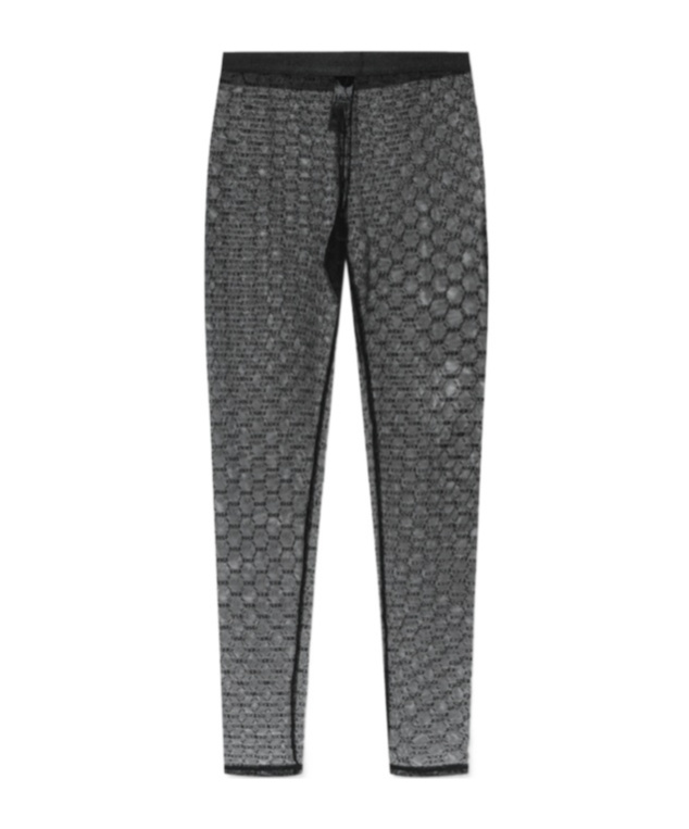 Dsquared2 All-over Monogram Sheer Lace Tights In Black