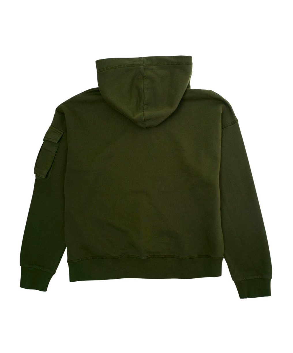 Dsquared2 Long-sleeved Hooded Sweatshirt In Green