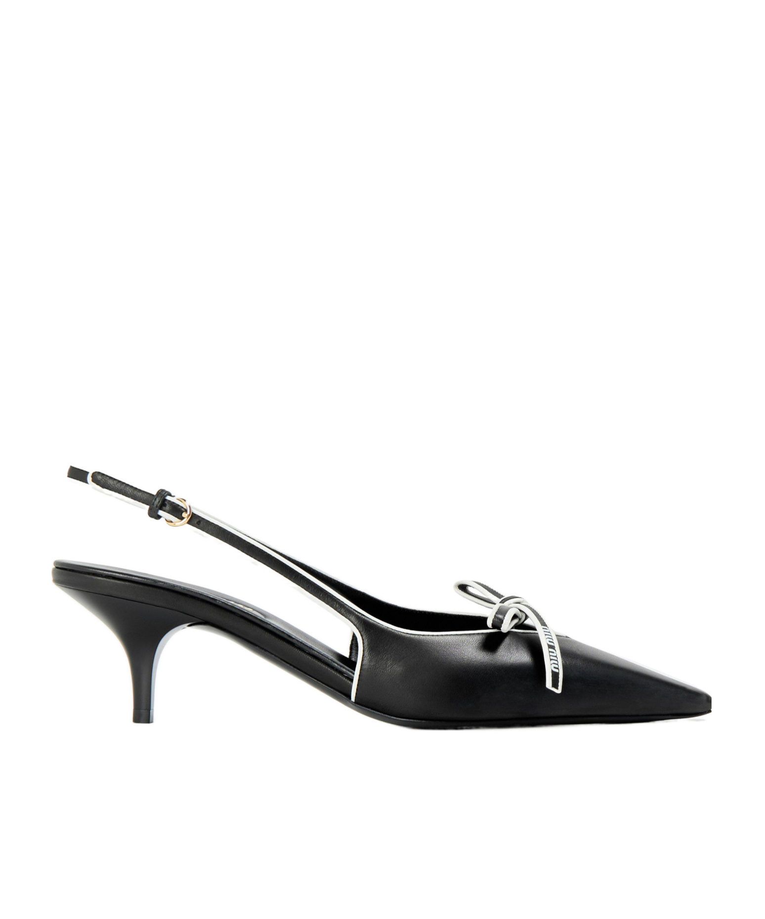 Miu Miu Bow Slingback Pumps In Black