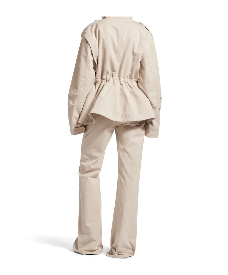 Balenciaga Women's Hourglass Parka In Light Beige In White