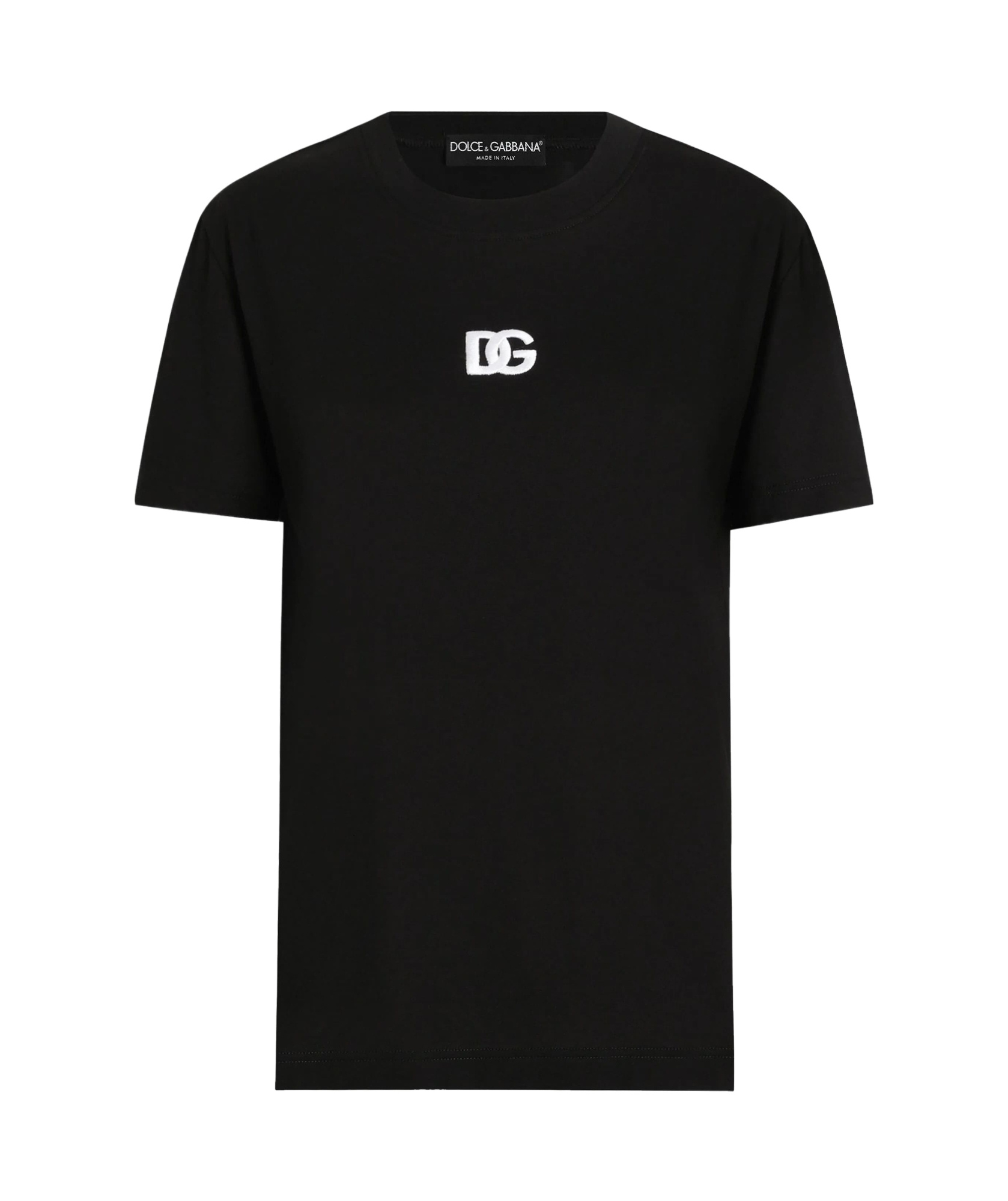Dolce & Gabbana Jersey T-shirt With Dg Logo Embroidery In Black