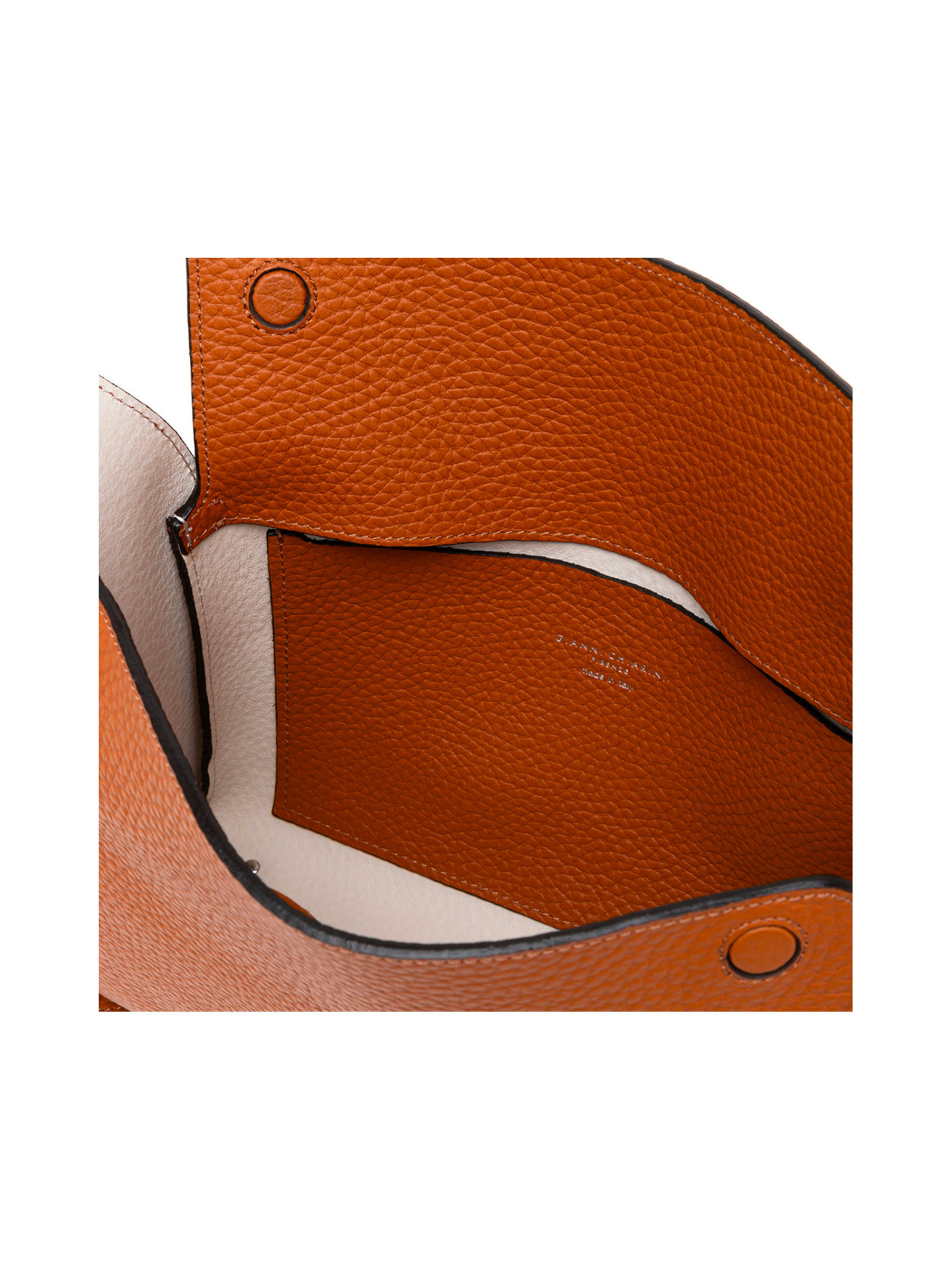 Gianni Chiarini Penelope Shoulder Bag In Double Grain Maxi Leather In Brown