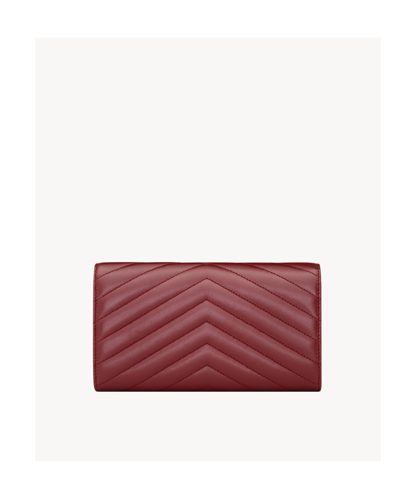 Saint Laurent Ysl Monogram Large Envelope Flap Wallet In Smooth Leather In Red