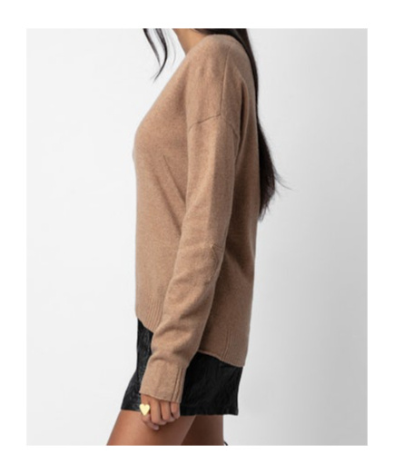 Zadig & Voltaire V-neck Cashmere Jumper In Nude