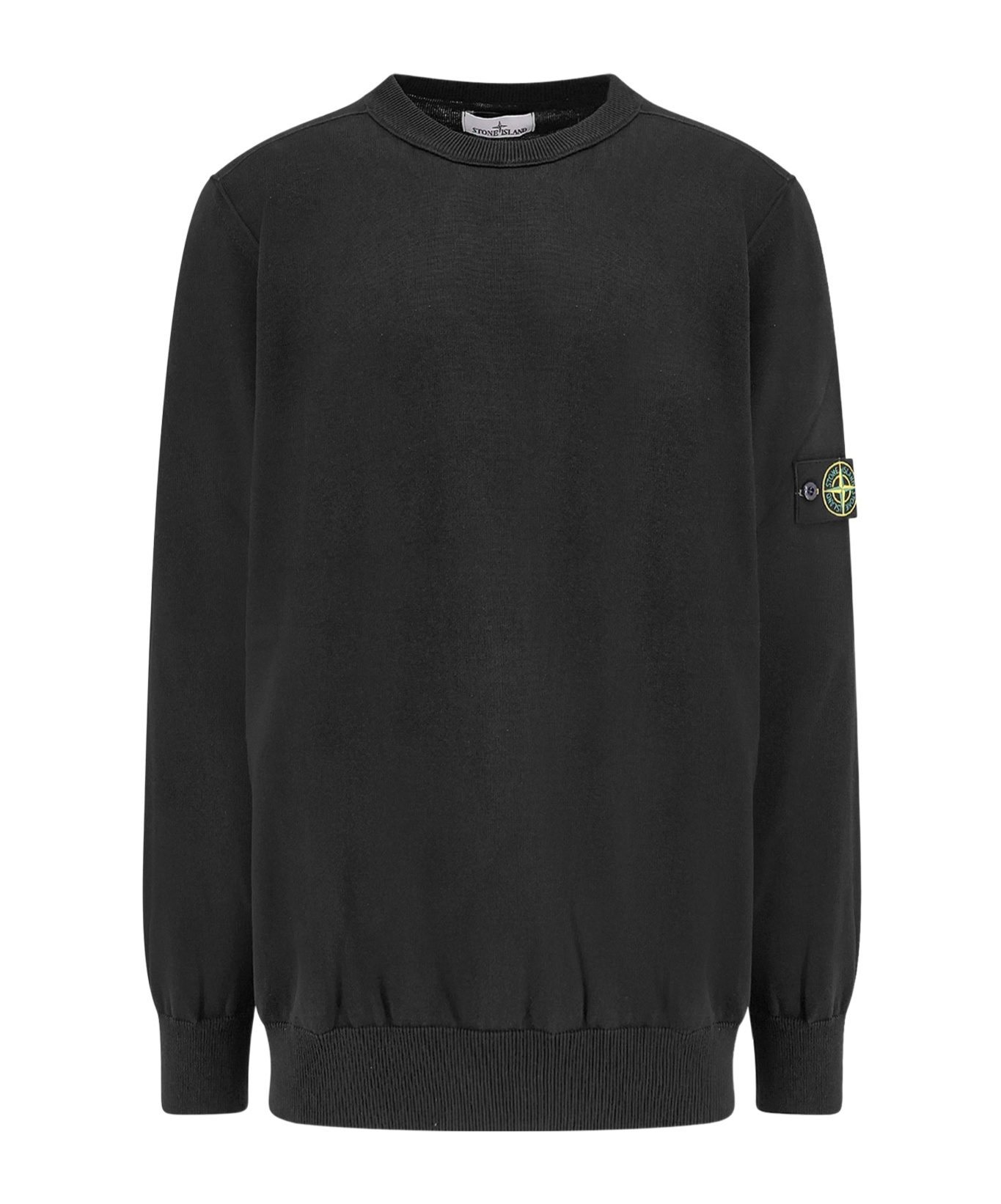 Stone Island Round Neck Sweater In Black