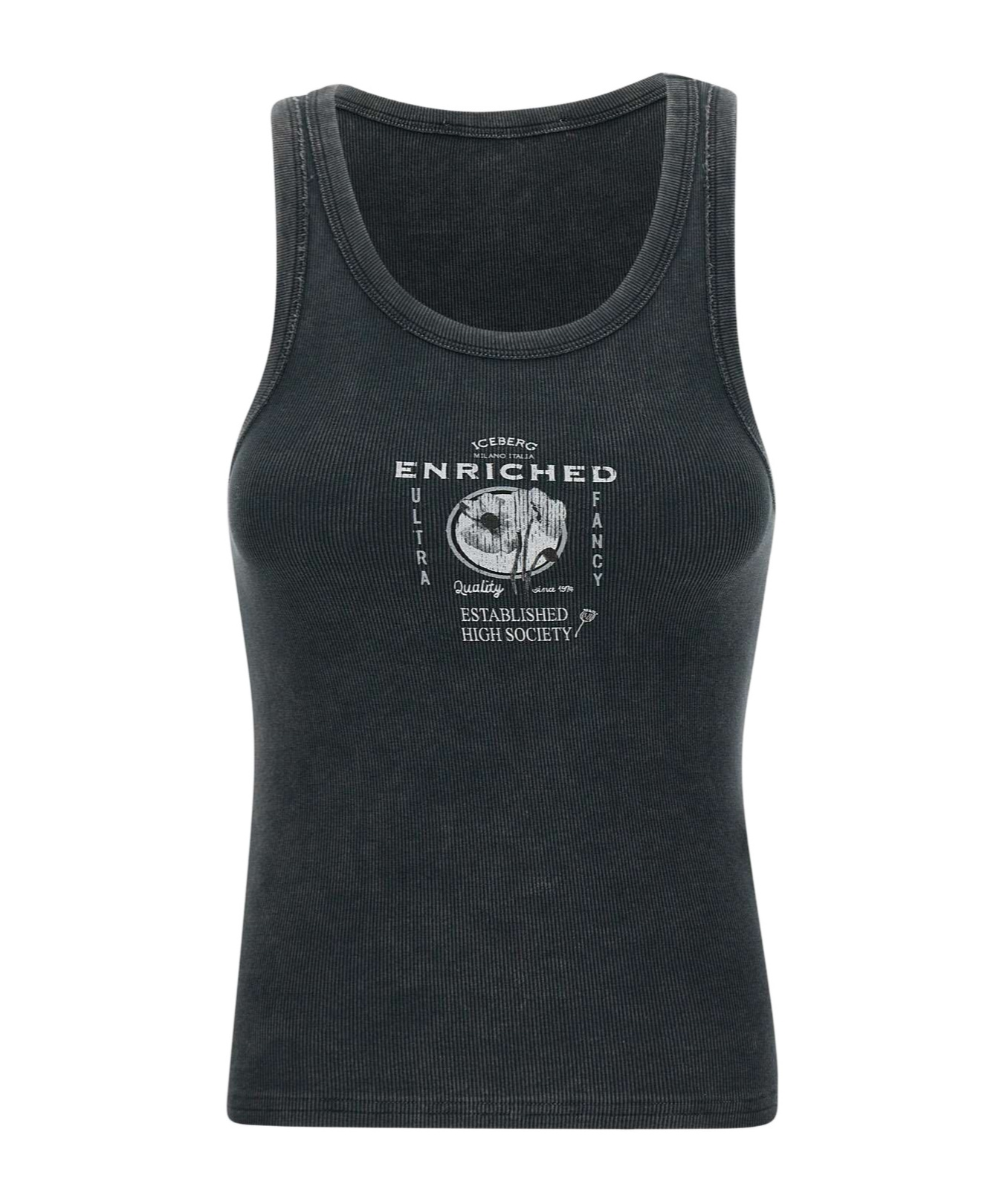 Shop Iceberg Round-neck Vest In Black
