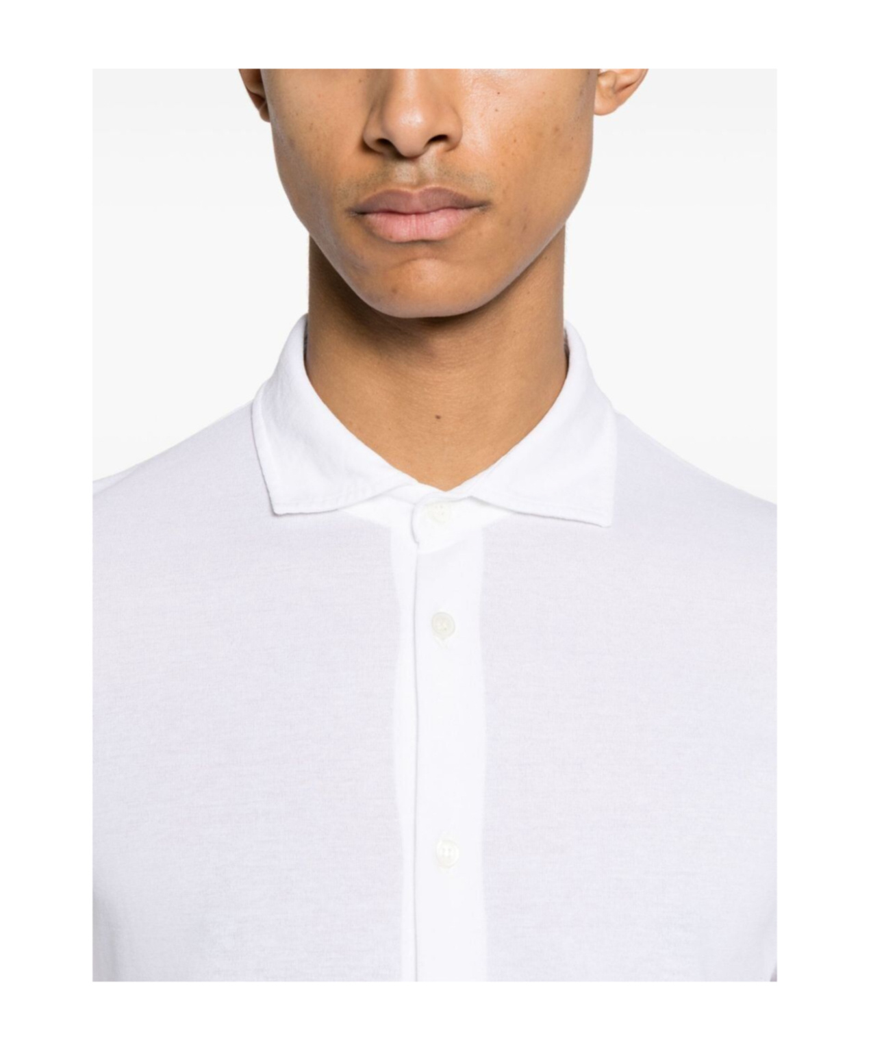 Zanone Collared Shirt Button-down Cuffed Sleeves In White