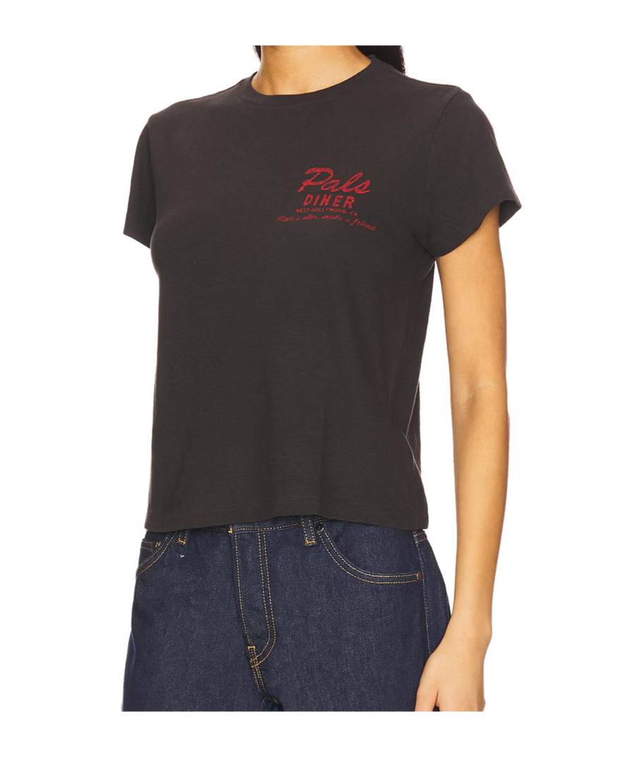 Re/done Cherry Pie Graphic Tee In Black