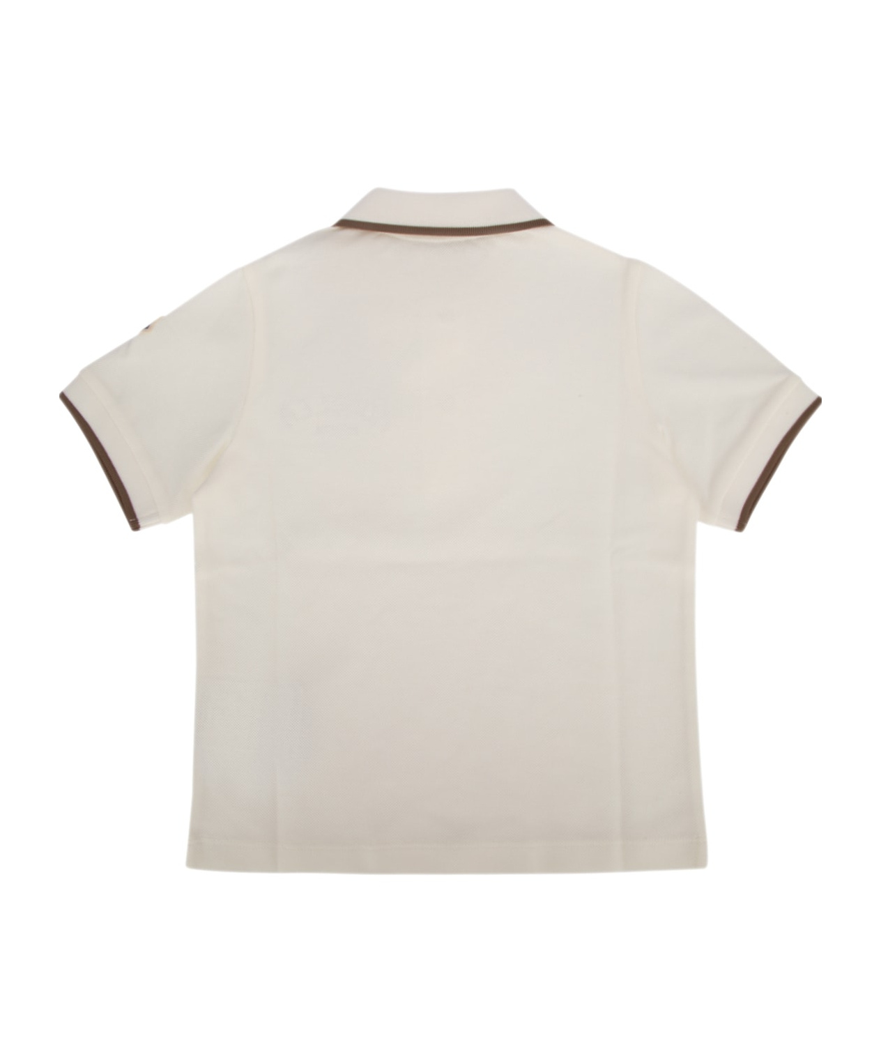 Moncler Logo-embroidered Polo Shirt In White