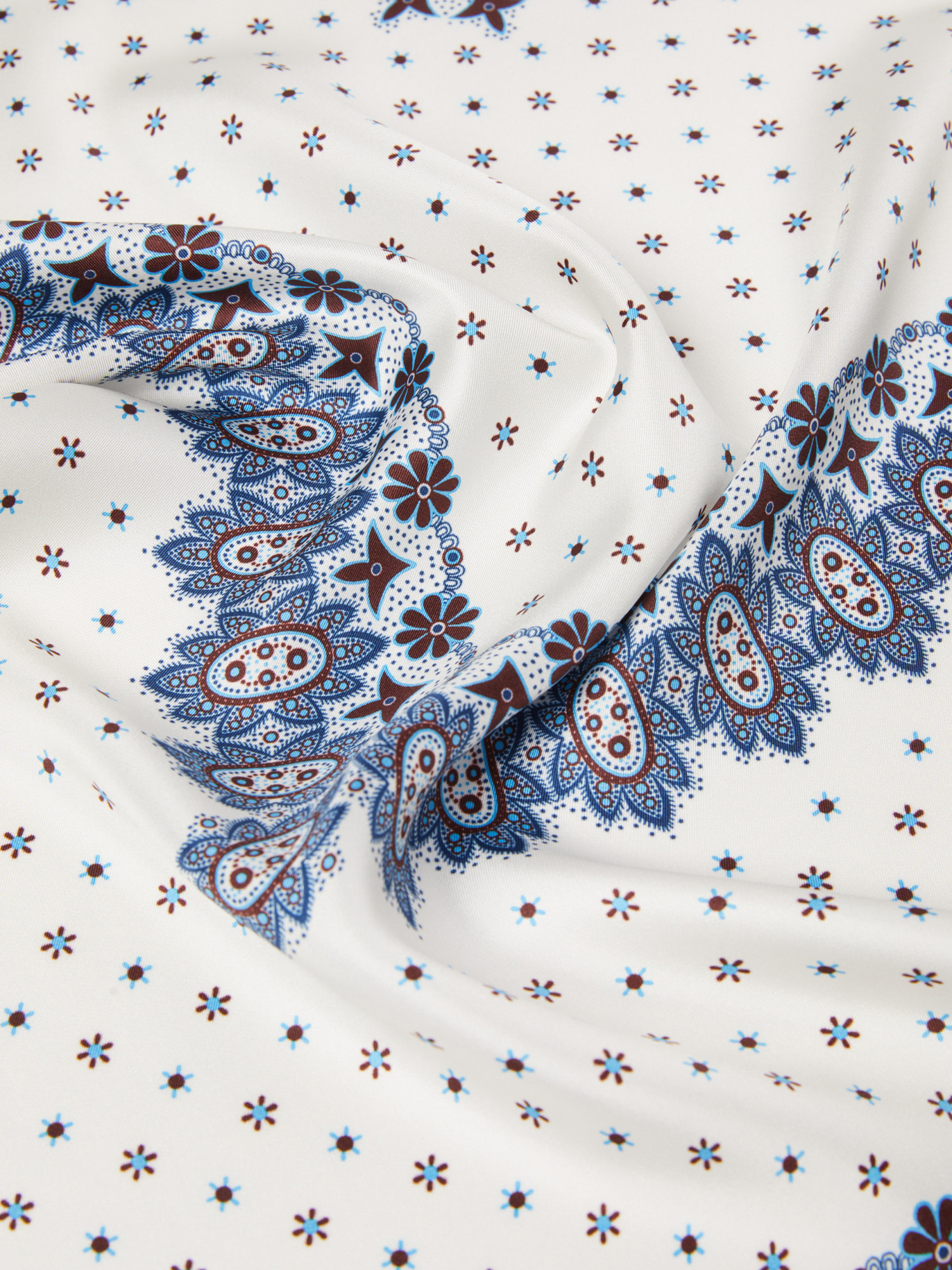 Weekend Max Mara Printed Twill Pocket Square In White