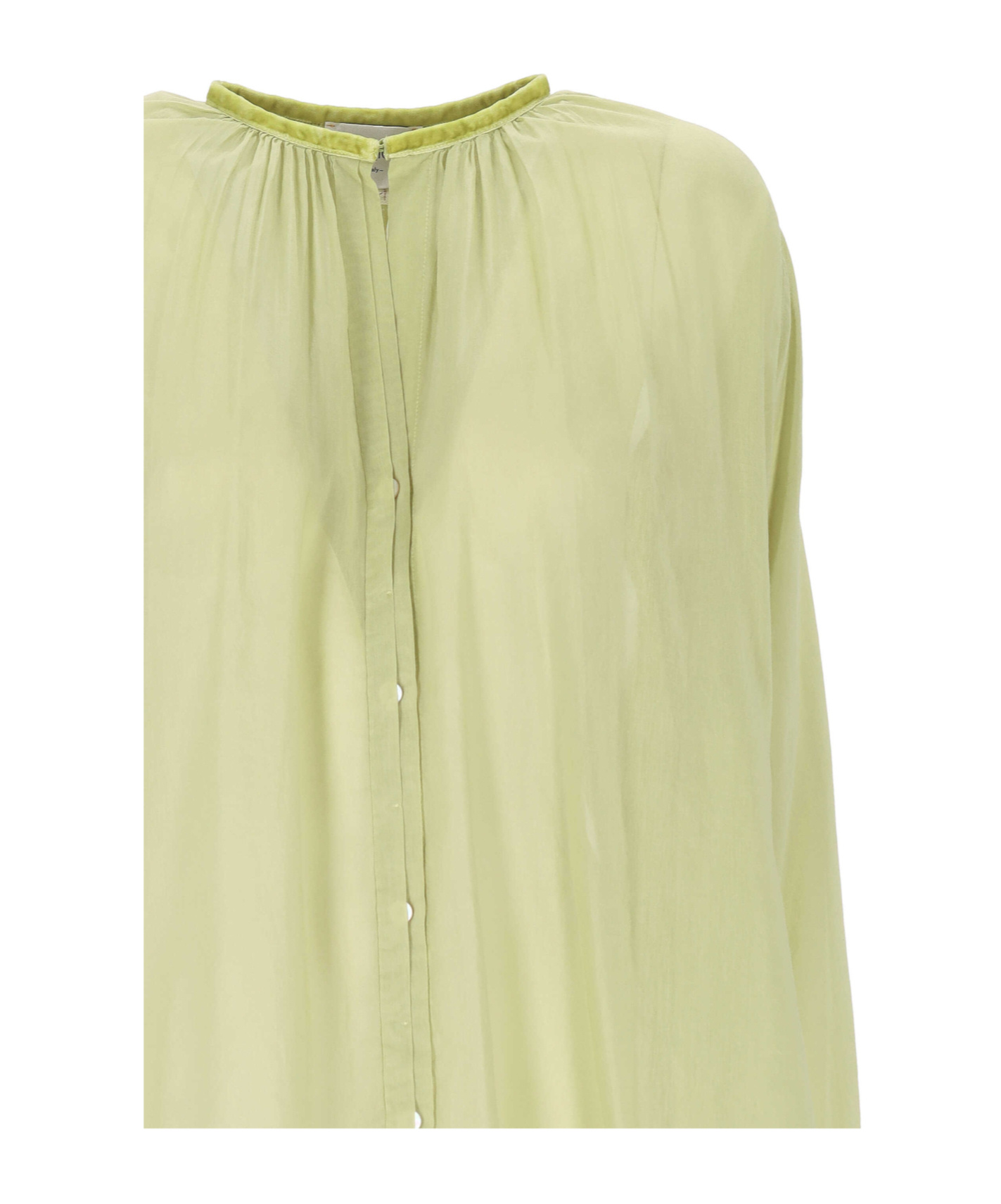Forte Forte Pleated Button-up Top In Green