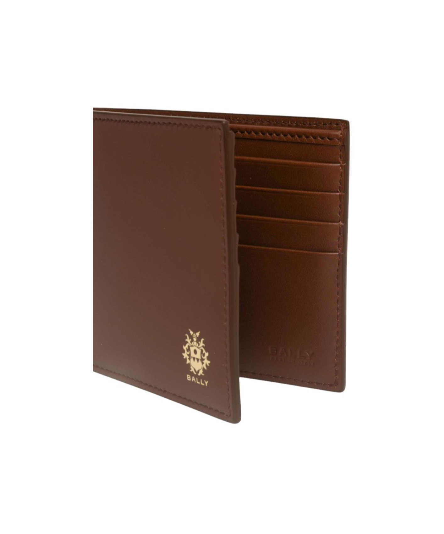 Bally Logo Patch Wallet In Red