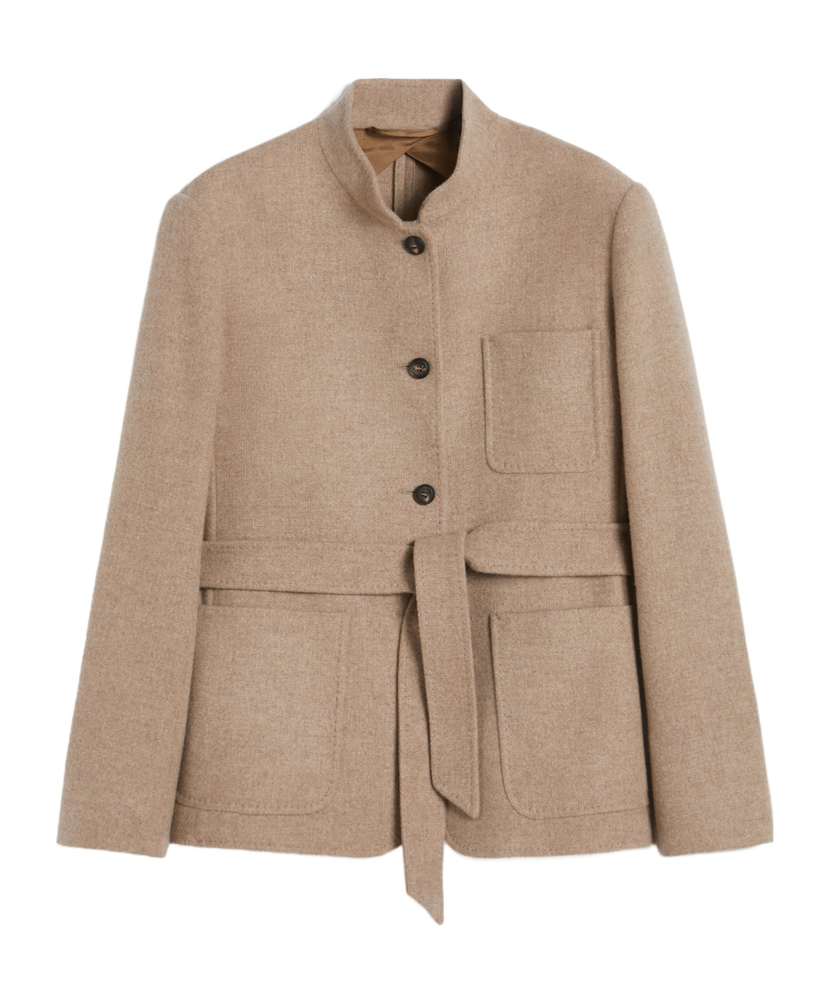 Max Mara Cashmere Jacket With Belt In Black